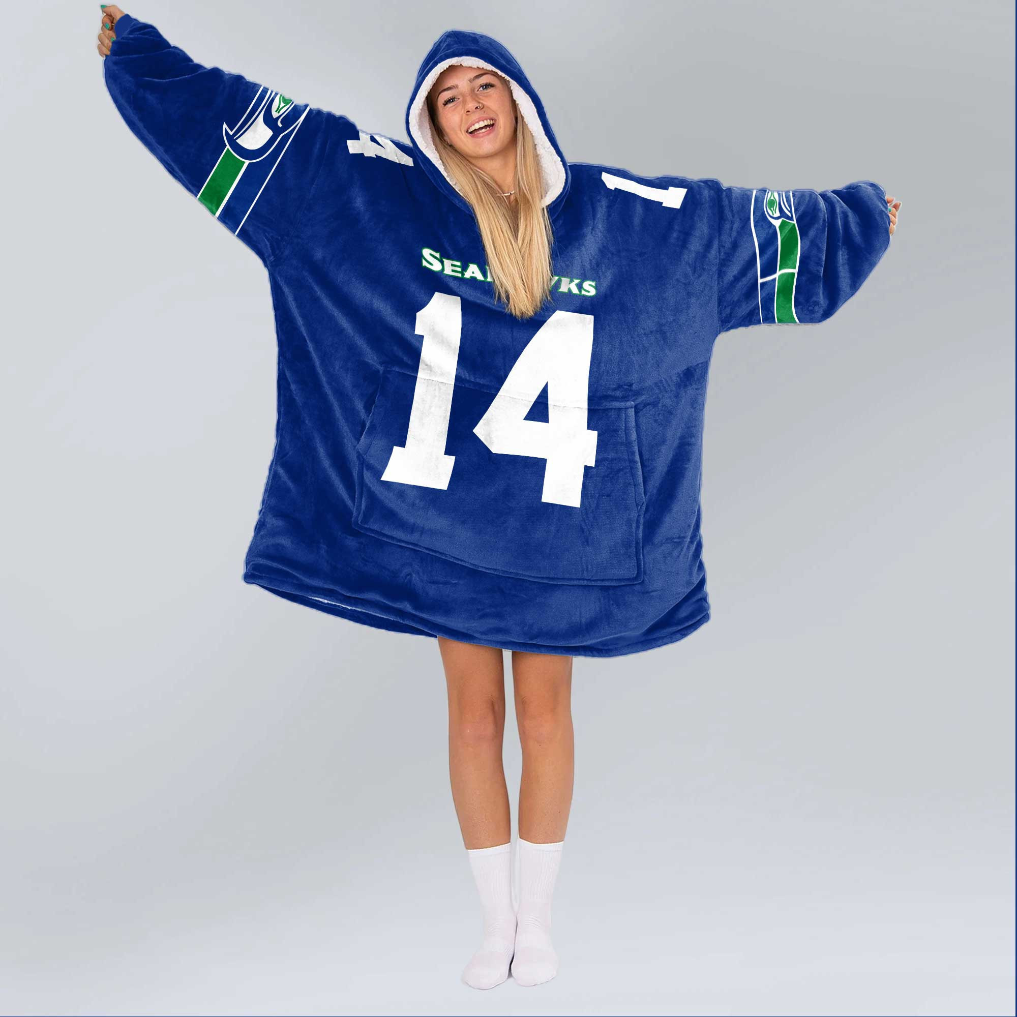 Adult D.K.M 14 Seattle Football Unisex Blanket Hoodie
