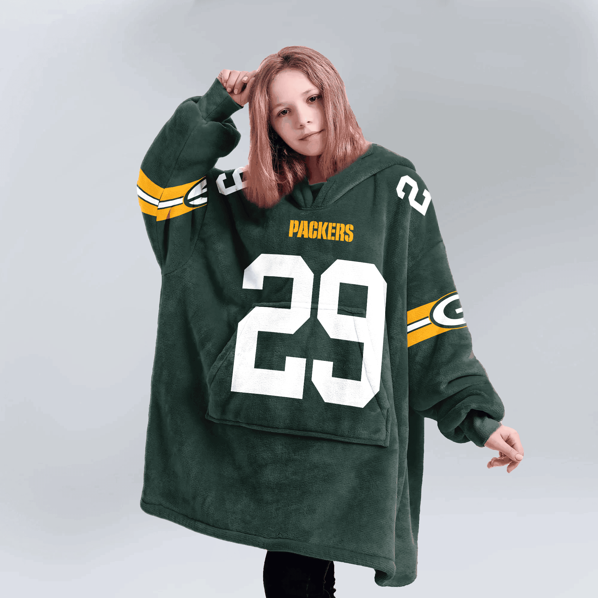 Kid 29 Green Bay Football Unisex Blanket Hoodie