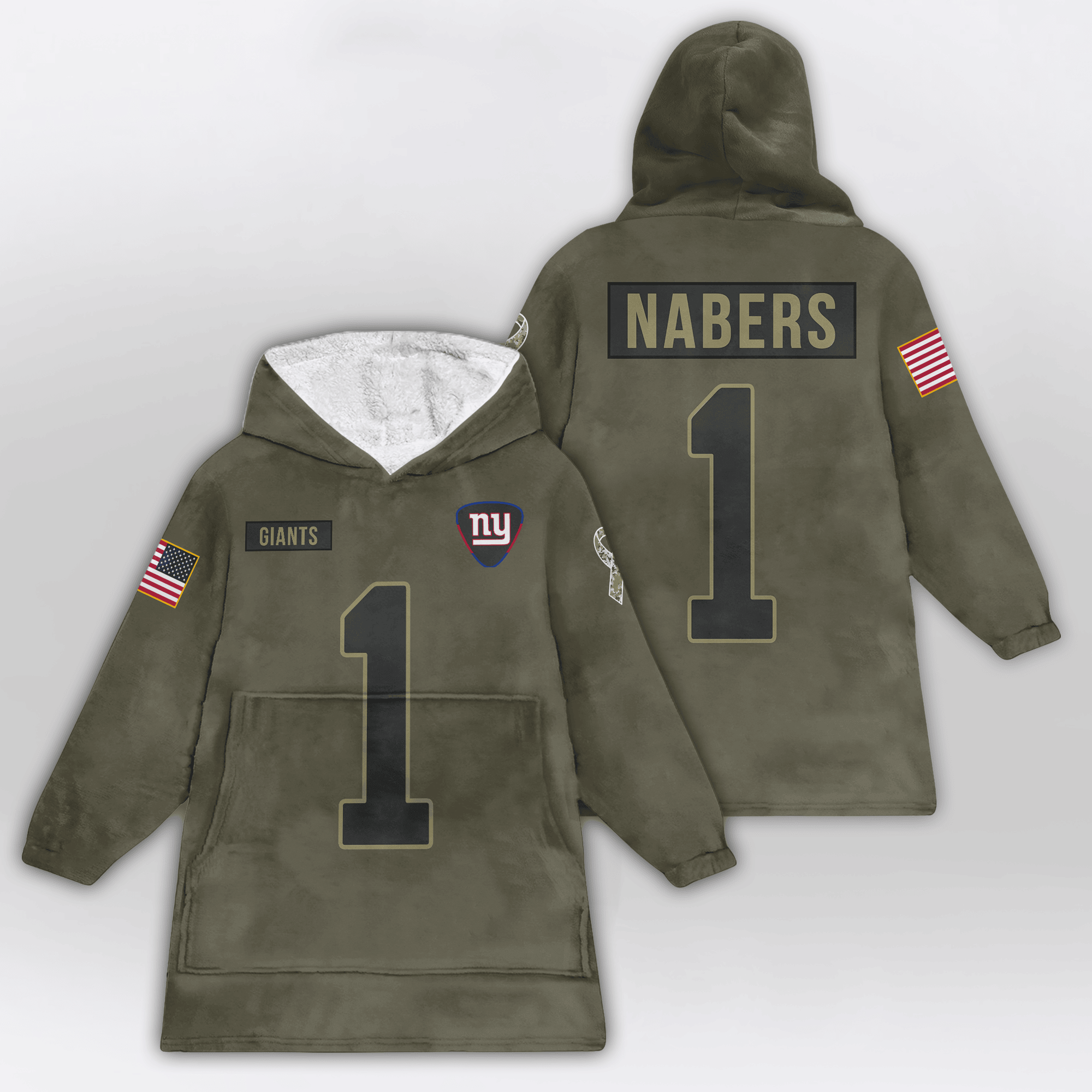 Adult M.N 1 New York G Football Unisex Blanket Hoodie