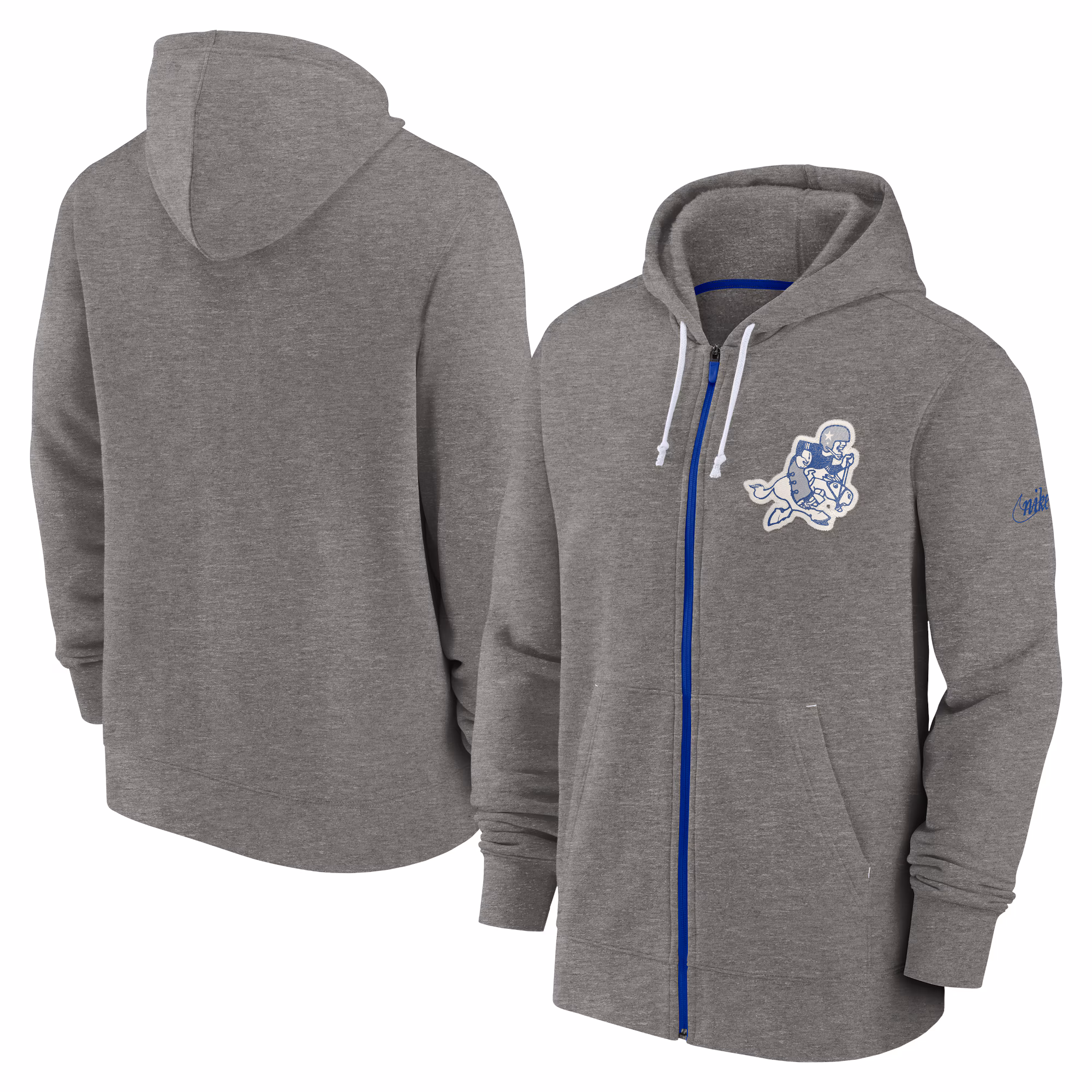 Dallas Cowboys Historic Lifestyle Full-Zip Hoodie - Heather Gray