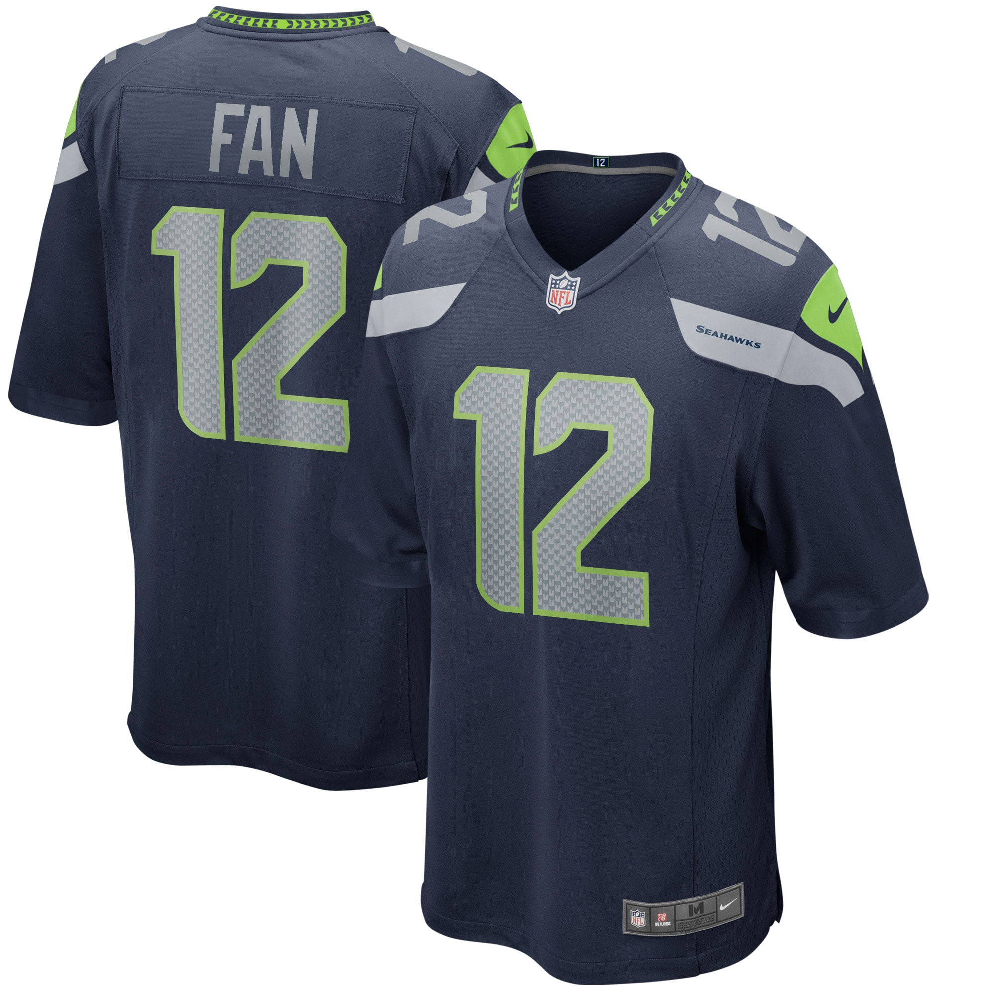 12s Seattle Seahawks  Game Jersey - College Navy
