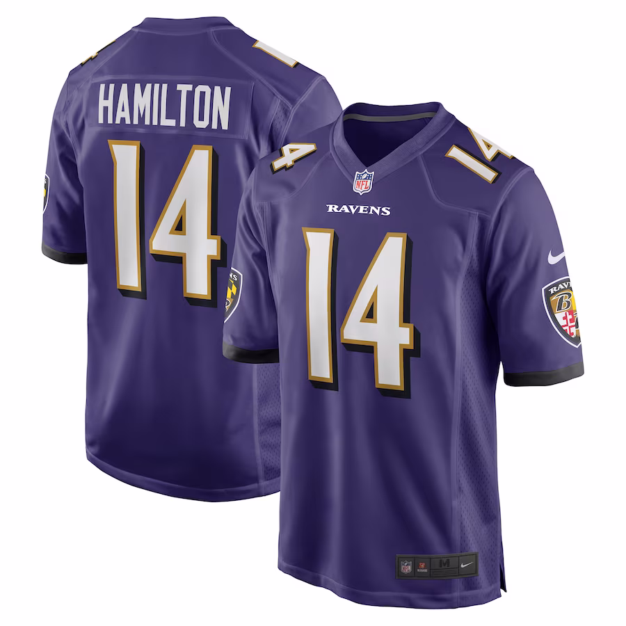 Men's Kyle Hamilton #14 Purple Baltimore Ravens Player Game Jersey
