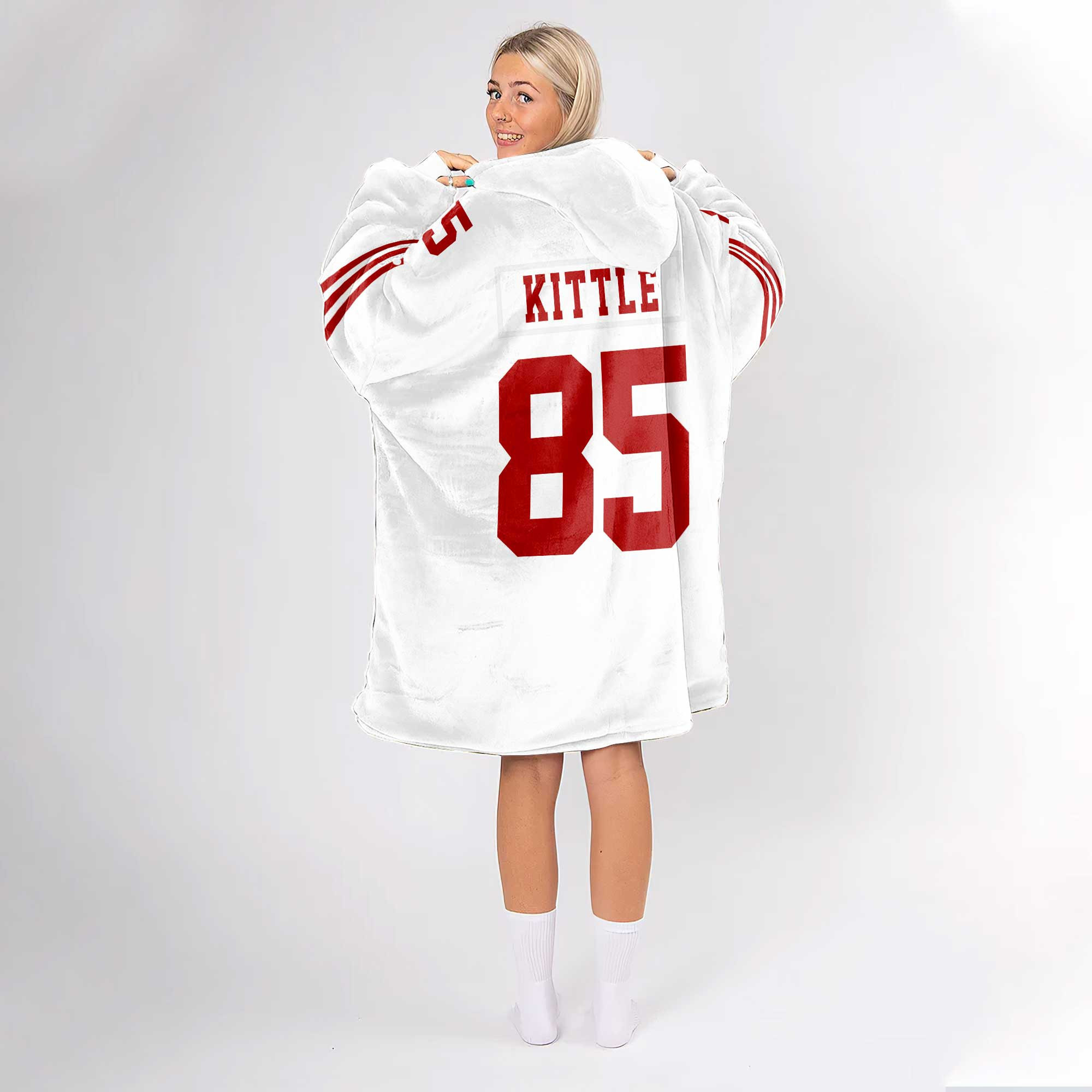 Adult G.K. 85 San Francisco 49ers Football Unisex Blanket Hoodie