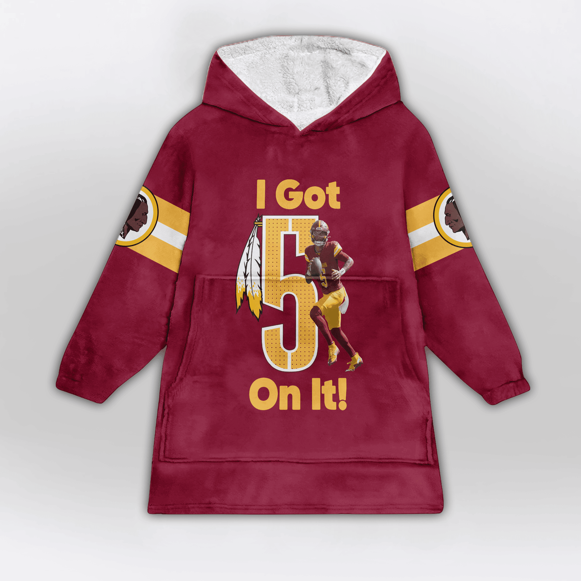 Adult J.D 5 Washington Football Unisex Blanket Hoodie