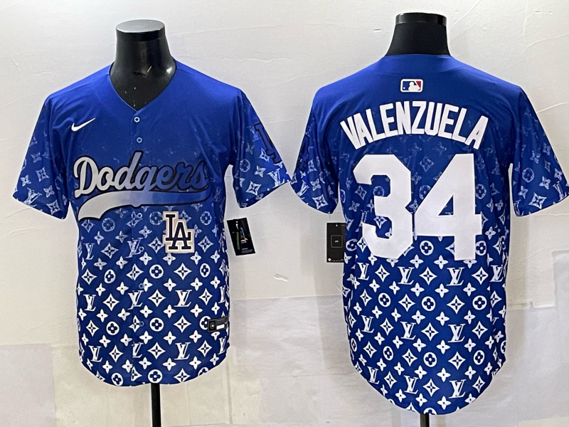 Men's #34 Fernando Valenzuela Los Angeles Dodgers 2025 Custom Cool Jersey