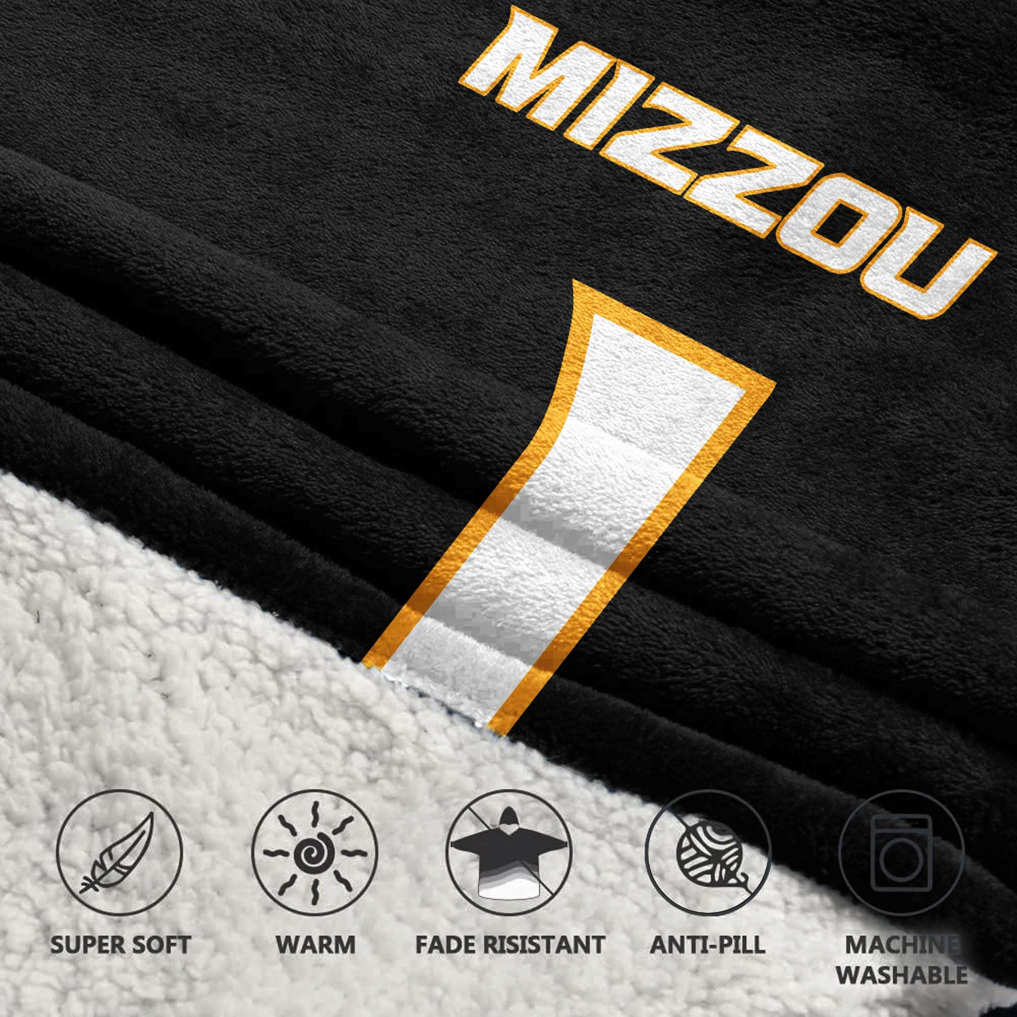 Adult 1 Missouri Football Unisex Blanket Hoodie