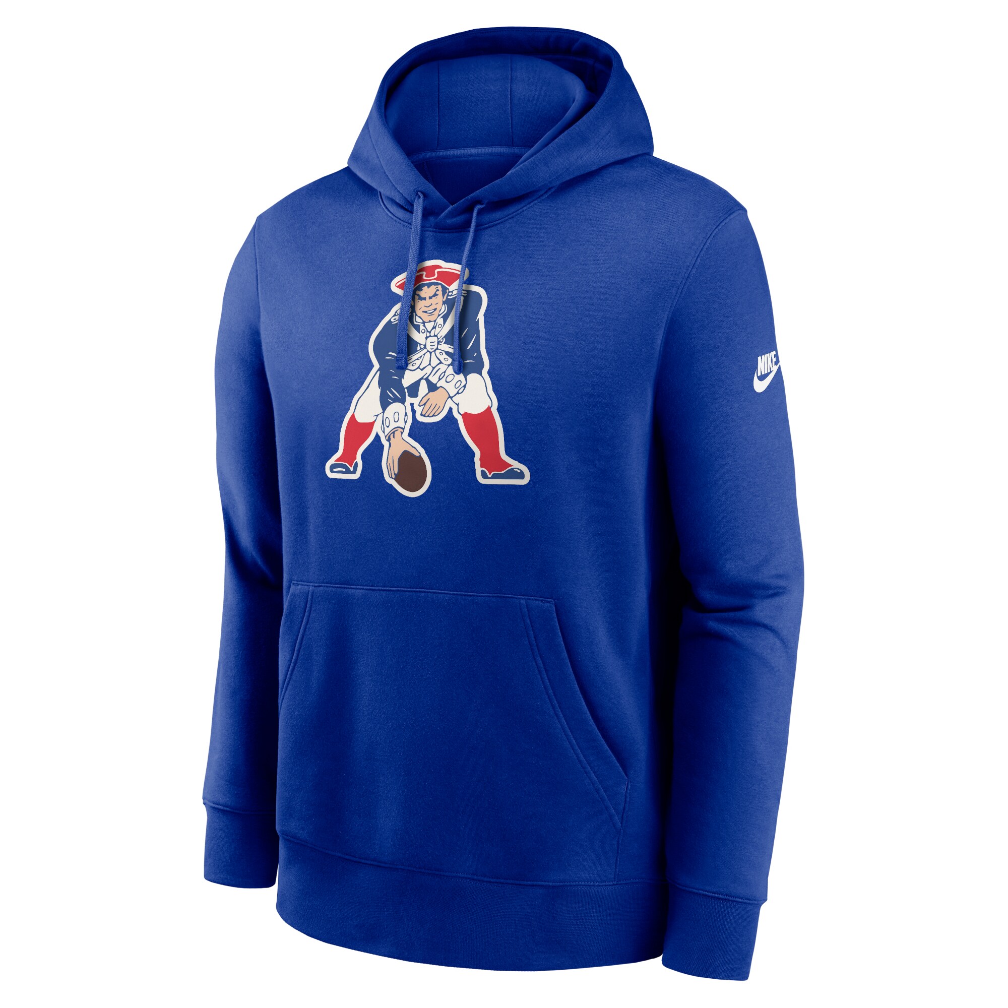 New England Patriots Rewind Club Logo Pullover Hoodie - Royal