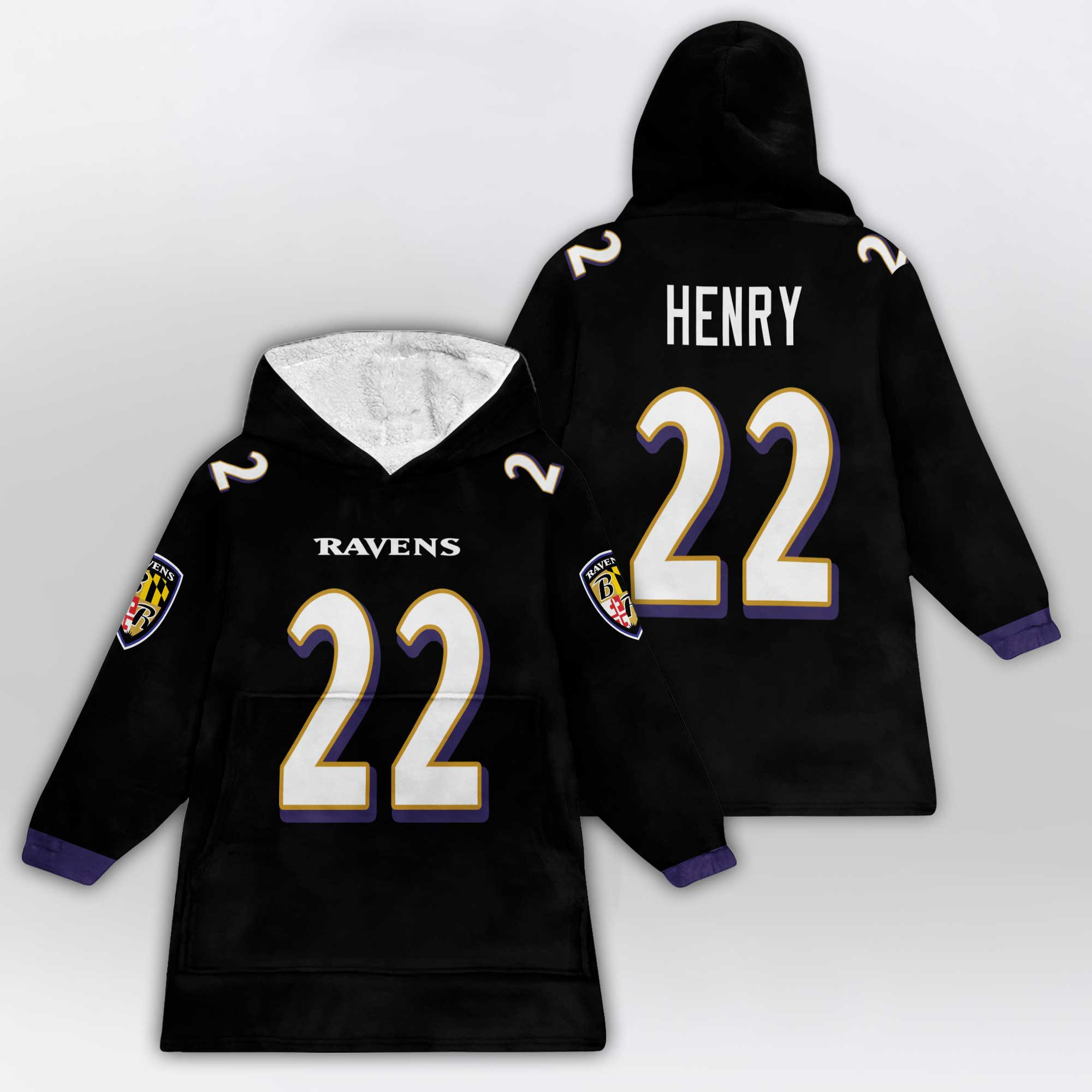 Kid 22 Baltimore Football Unisex Blanket Hoodie
