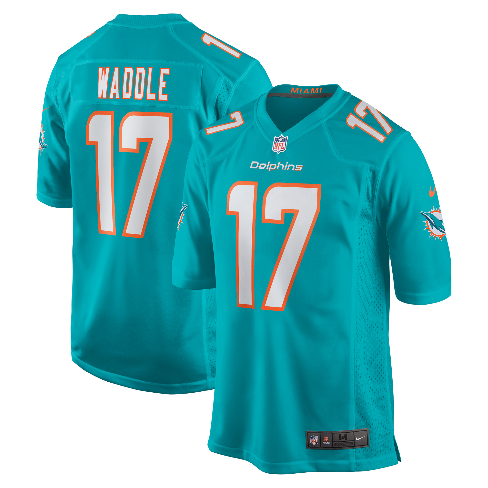 Jaylen Waddle Miami Dolphins  Game Jersey - Aqua