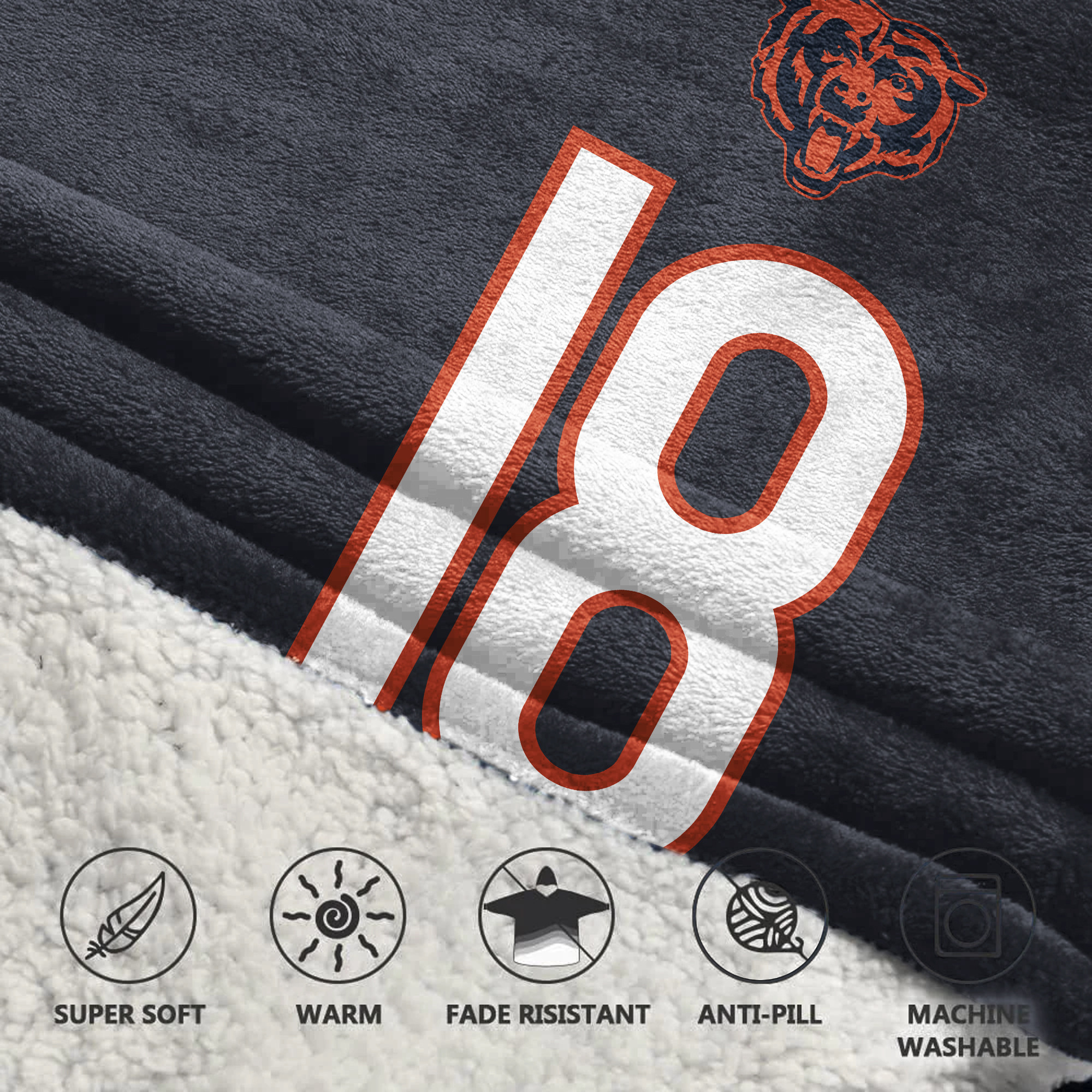 Adult C.W 18 Chicago Football Unisex Blanket Hoodie