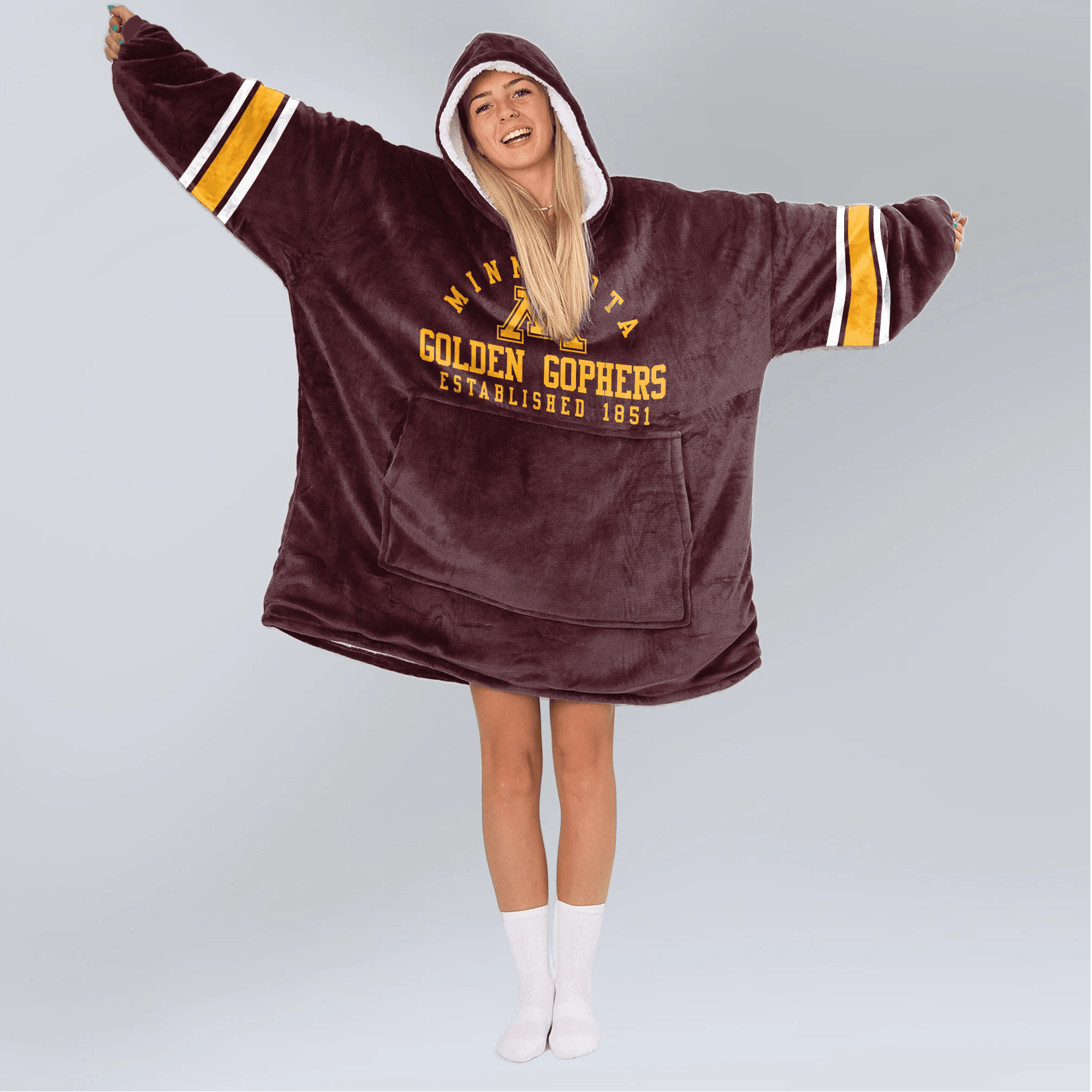 Adult Minnesota Football Unisex Blanket Hoodie