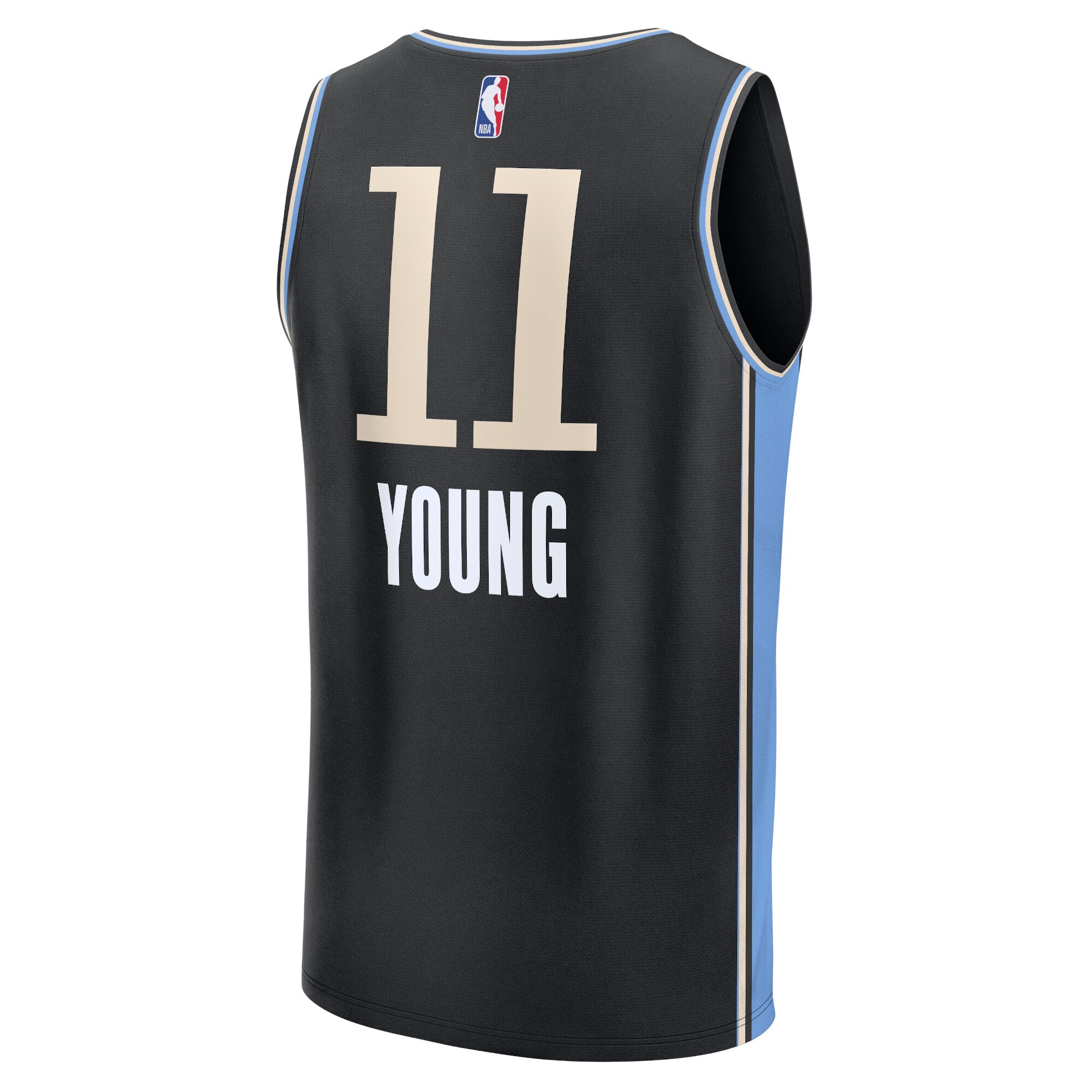 Unisex Atlanta Hawks Trae Young  Black 2023/24 Fast Break Jersey - City Edition
