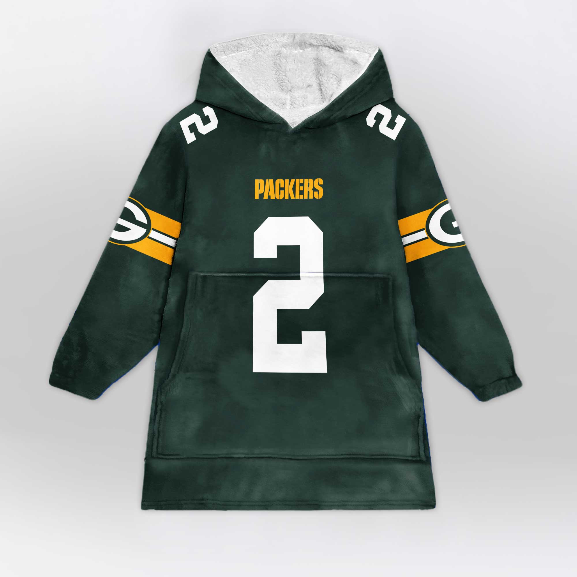 Adult 2 Green Bay Football Unisex Blanket Hoodie