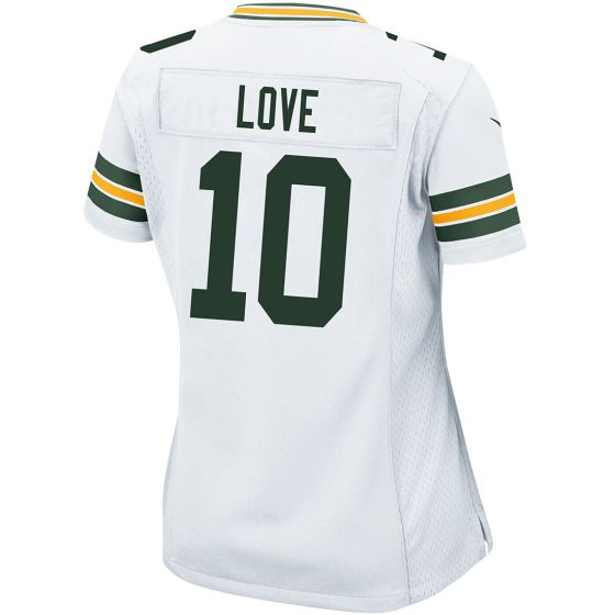 Green Bay Packers #10 Jordan Love Womens Away Game Jersey-White