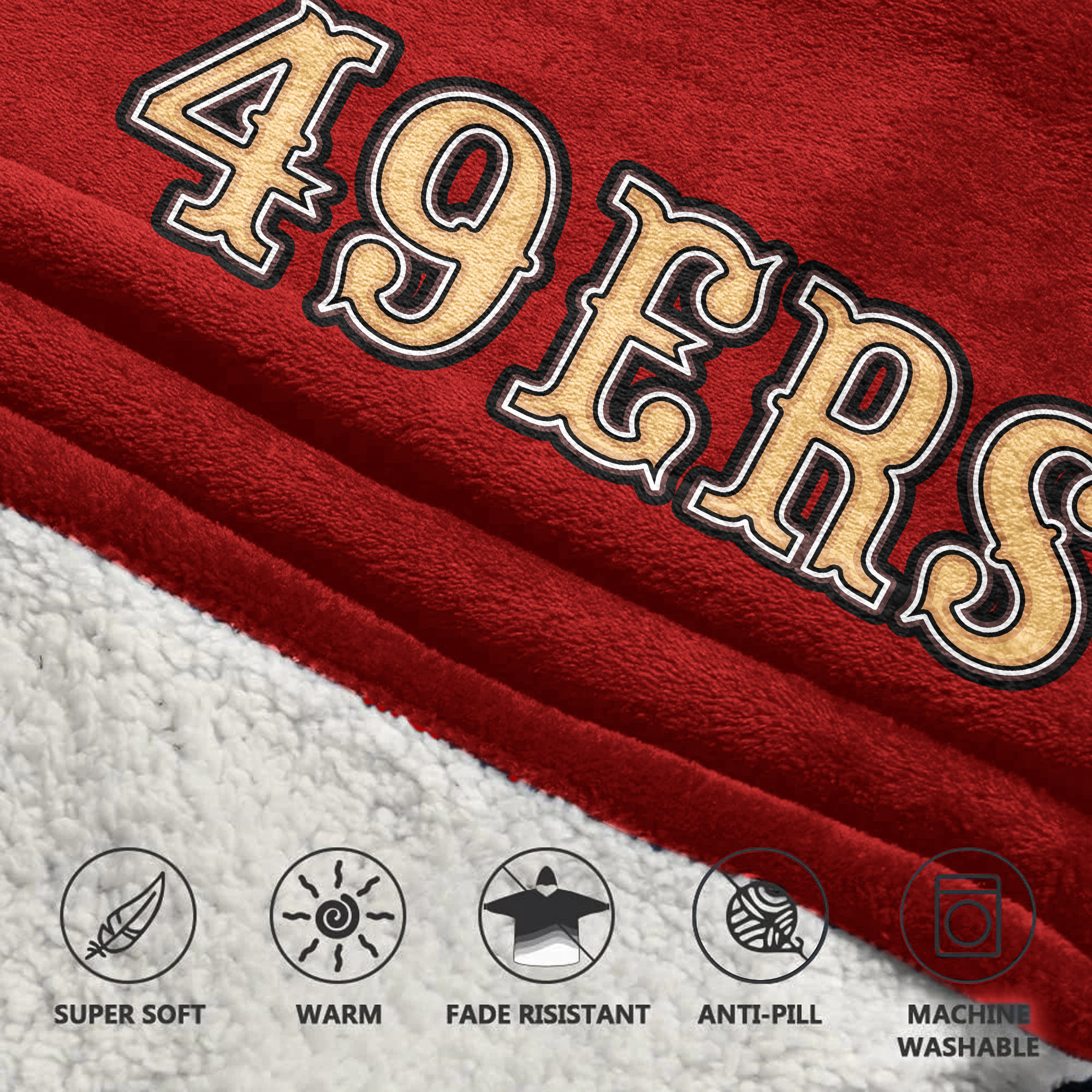 Adult San Francisco 49ers Football Unisex Blanket Hoodie