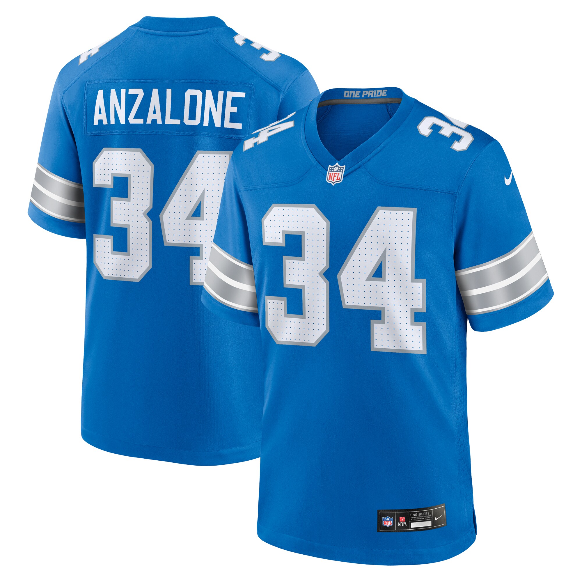 Alex Anzalone Detroit Lions 2nd Alternate Game Jersey - Black