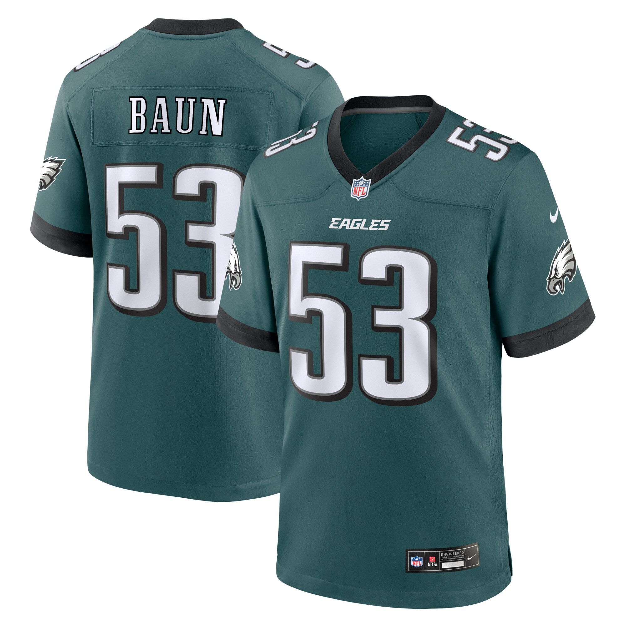 Zack Baun Philadelphia Eagles  Game Jersey - Midnight Green