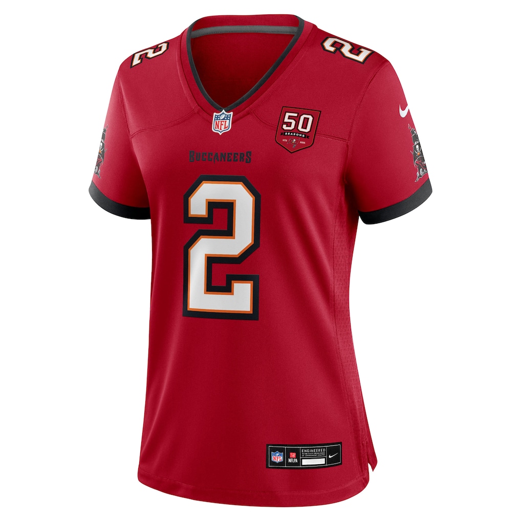 Emeka Egbuka #2 Tampa Bay Buccaneers Women's Team 50th Season Game Jersey - Red