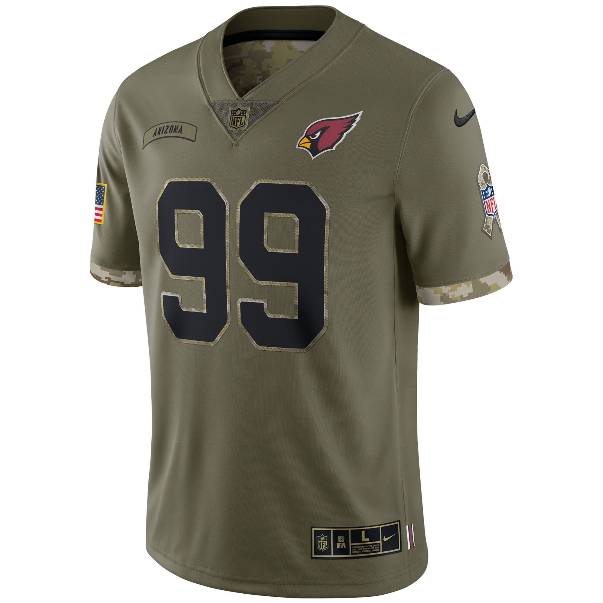 J.J. Watt Arizona Cardinals  2022 Salute To Service Limited Jersey - Olive