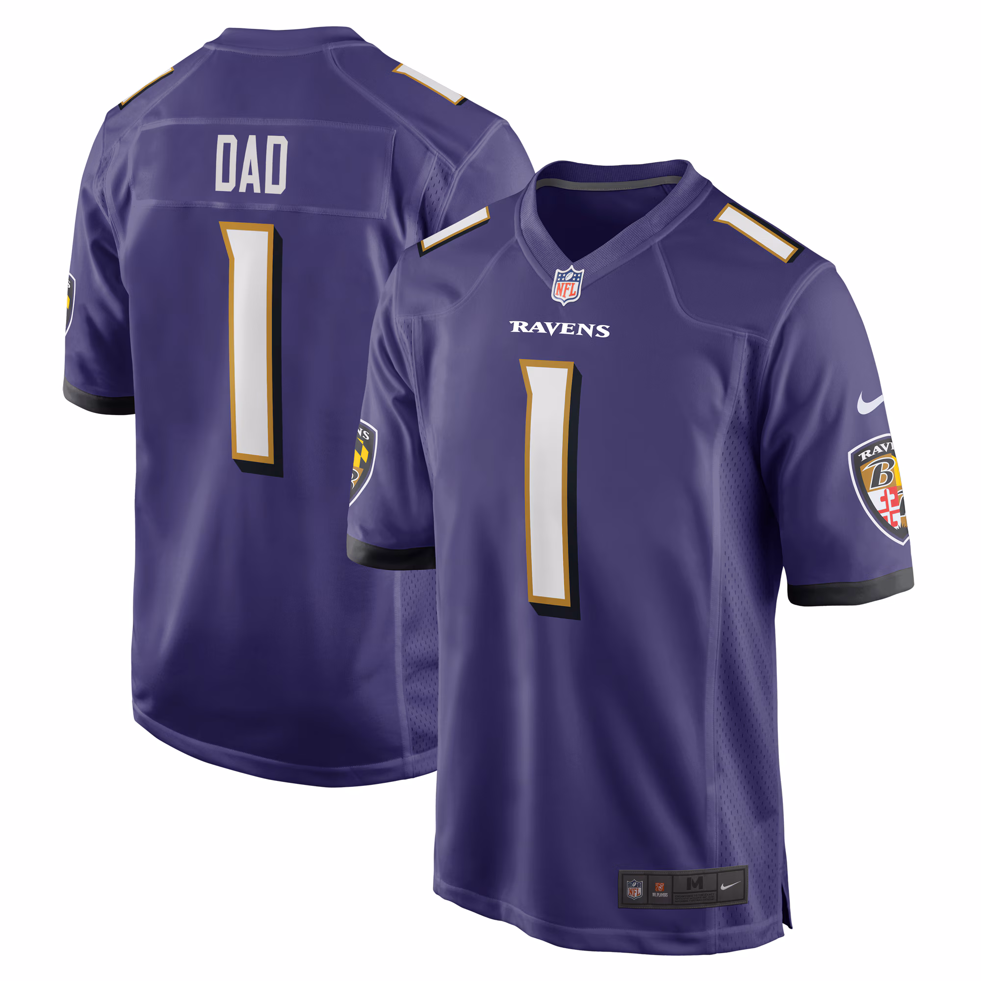 Number 1 Dad Baltimore Ravens Game Jersey - Purple