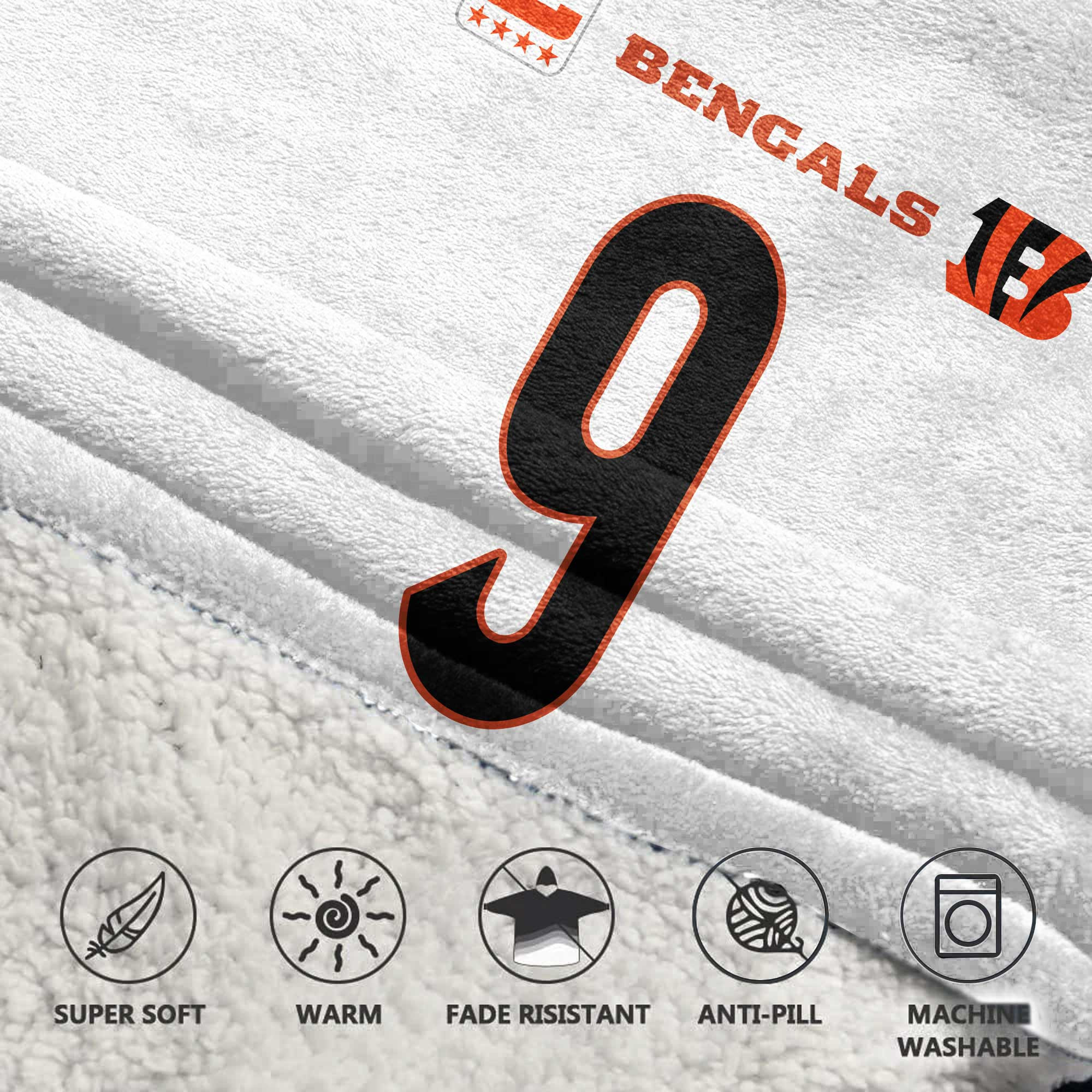 Adult Captain 9 Cincinnati Football Unisex Blanket Hoodie