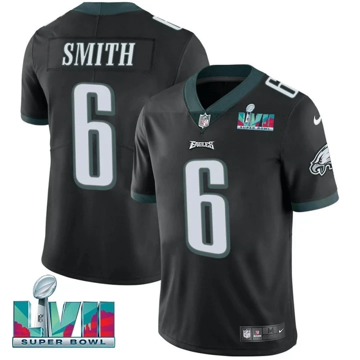 Men's DeVonta Smith #6 Players Limited Jersey Super Bowl LVII Patch-Green & Black & White