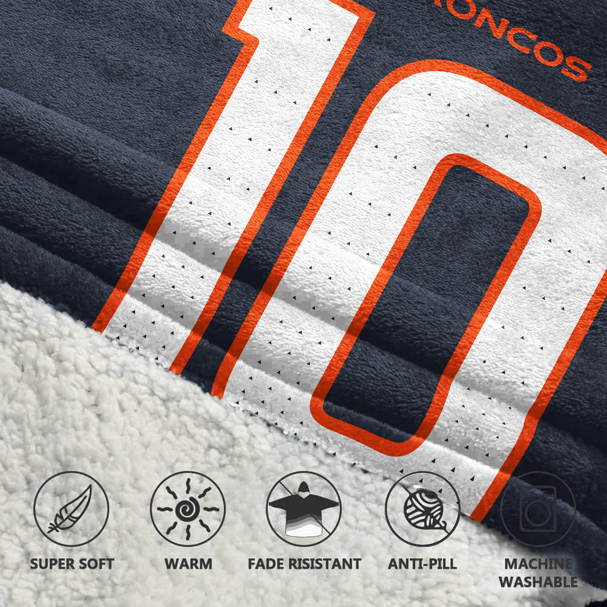 Adult 10 Denver Football Unisex Blanket Hoodie