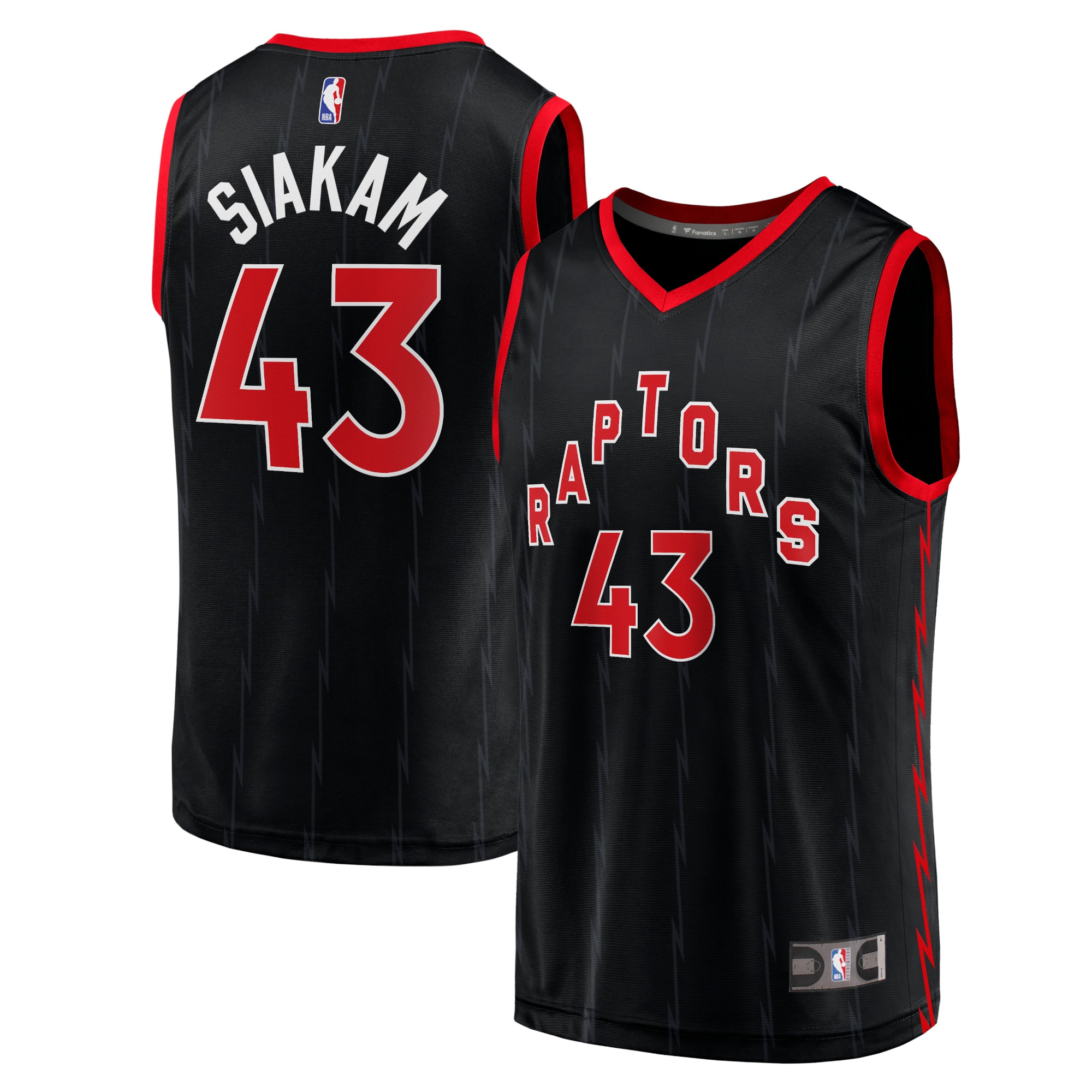 Pascal Siakam Toronto Raptors  2020/21 Fast Break Replica Jersey Black - Statement Edition