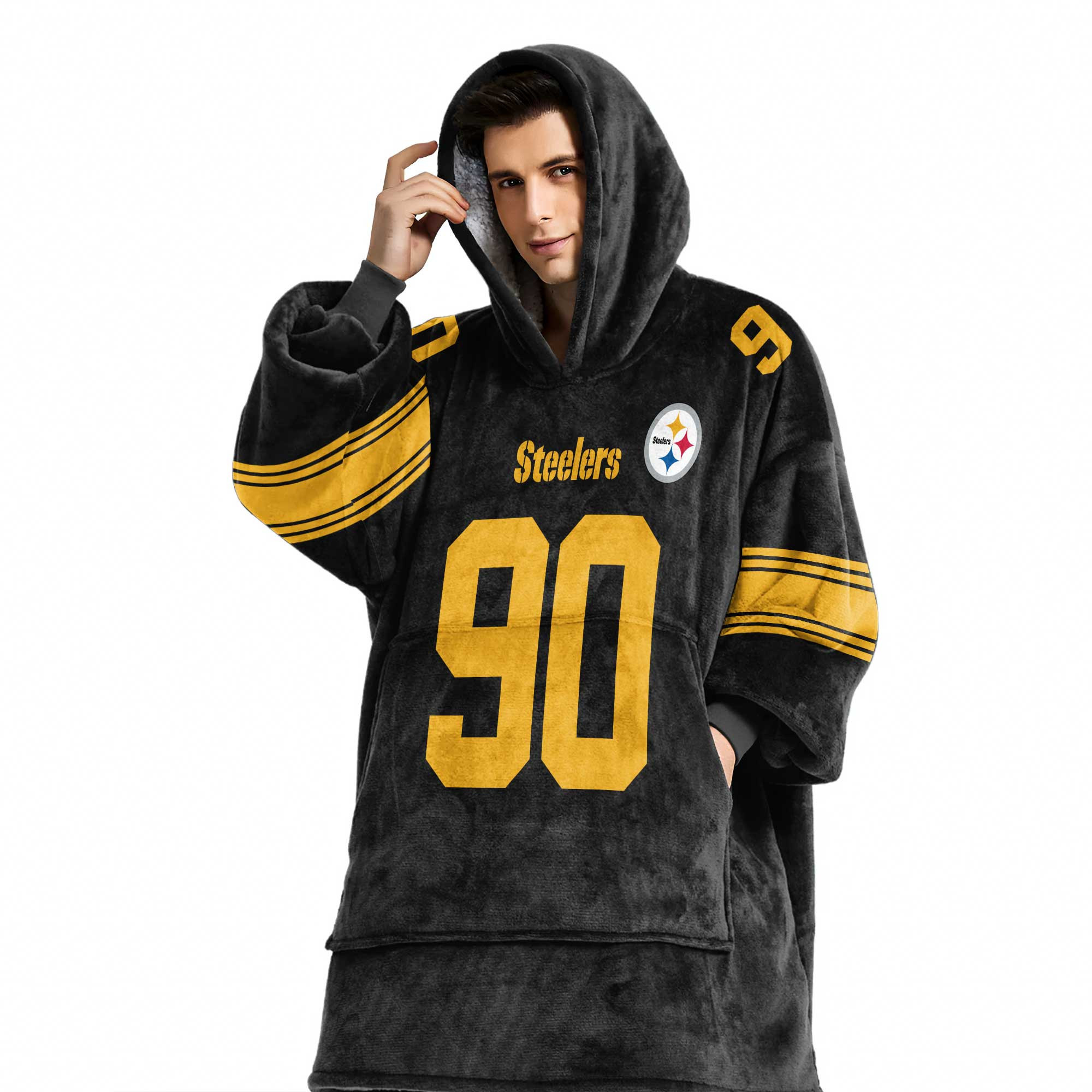 Adult 90 Pittsburgh Football Unisex Blanket Hoodie