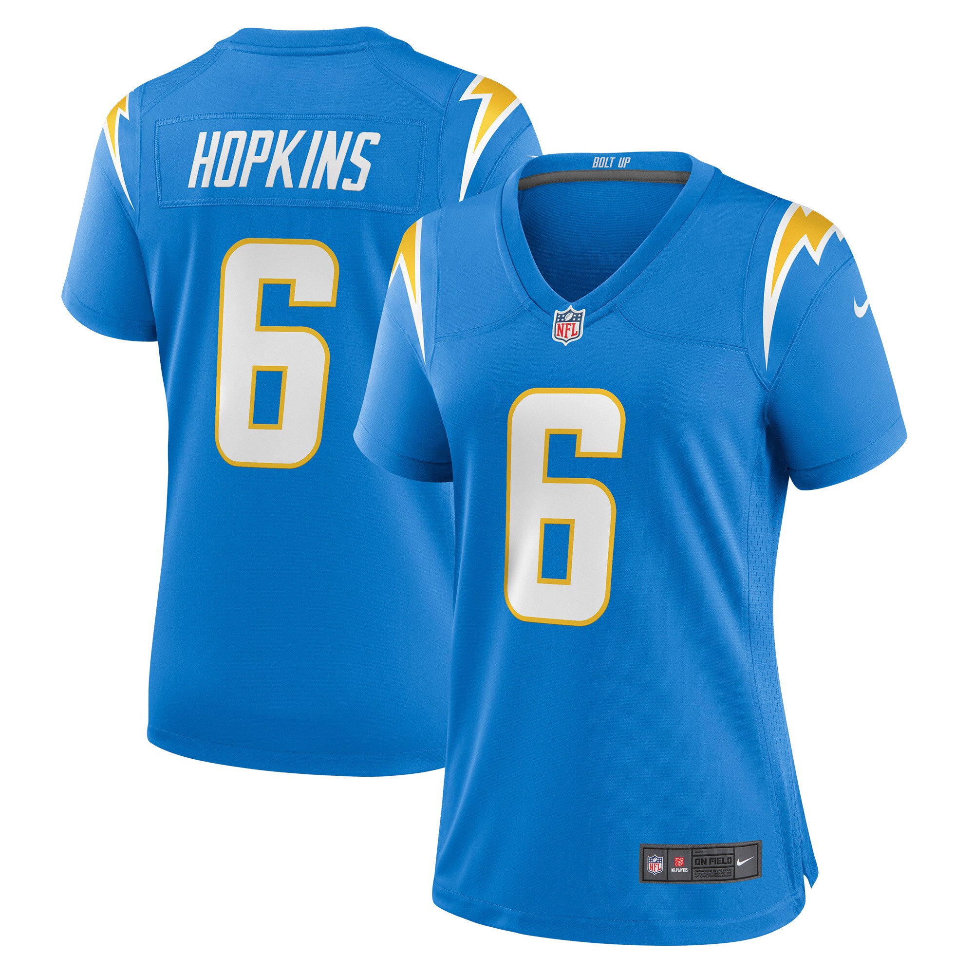 Dustin Hopkins Los Angeles Chargers  Women's Game Jersey - Powder Blue