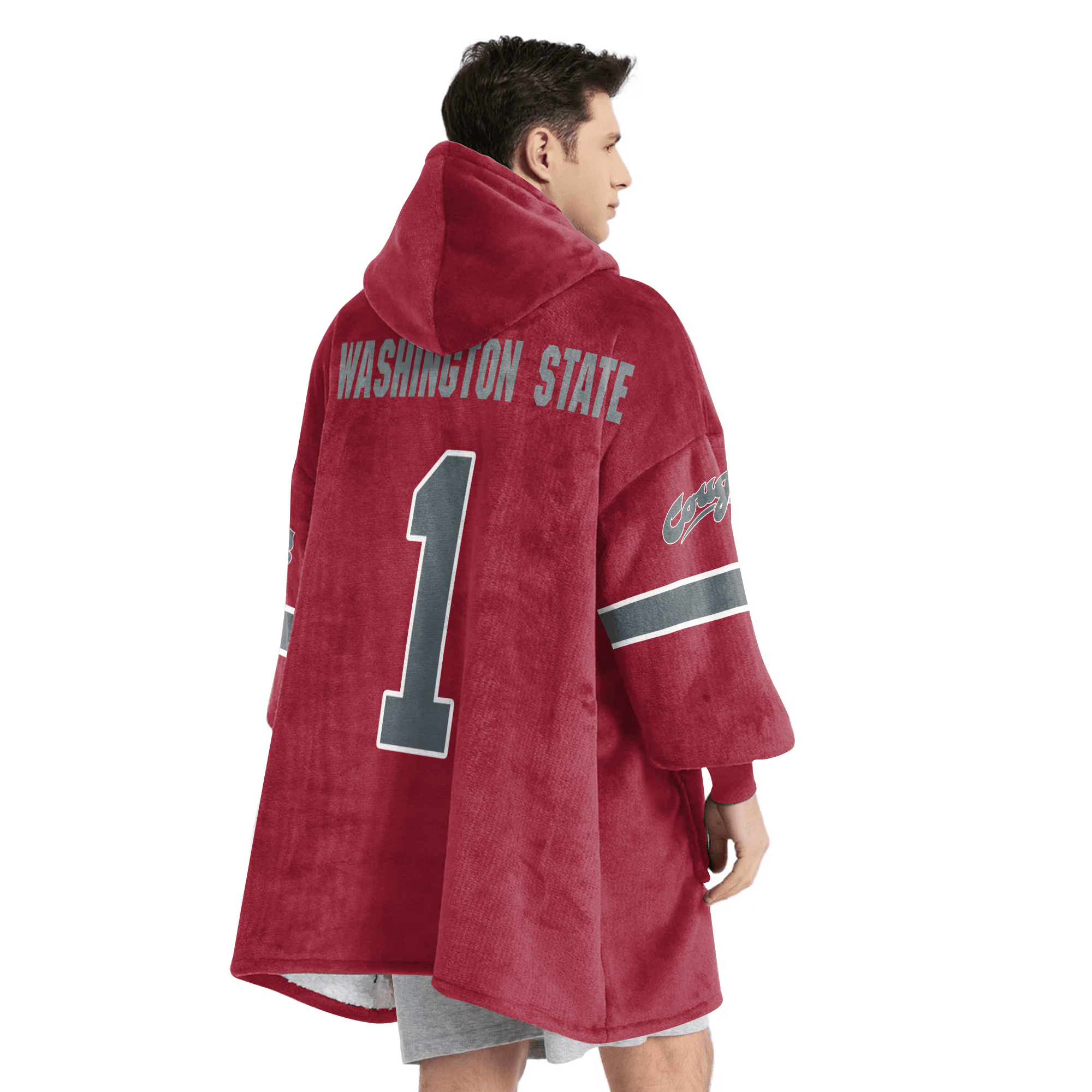 Adult #1 Washington State Football Unisex Blanket Hoodie