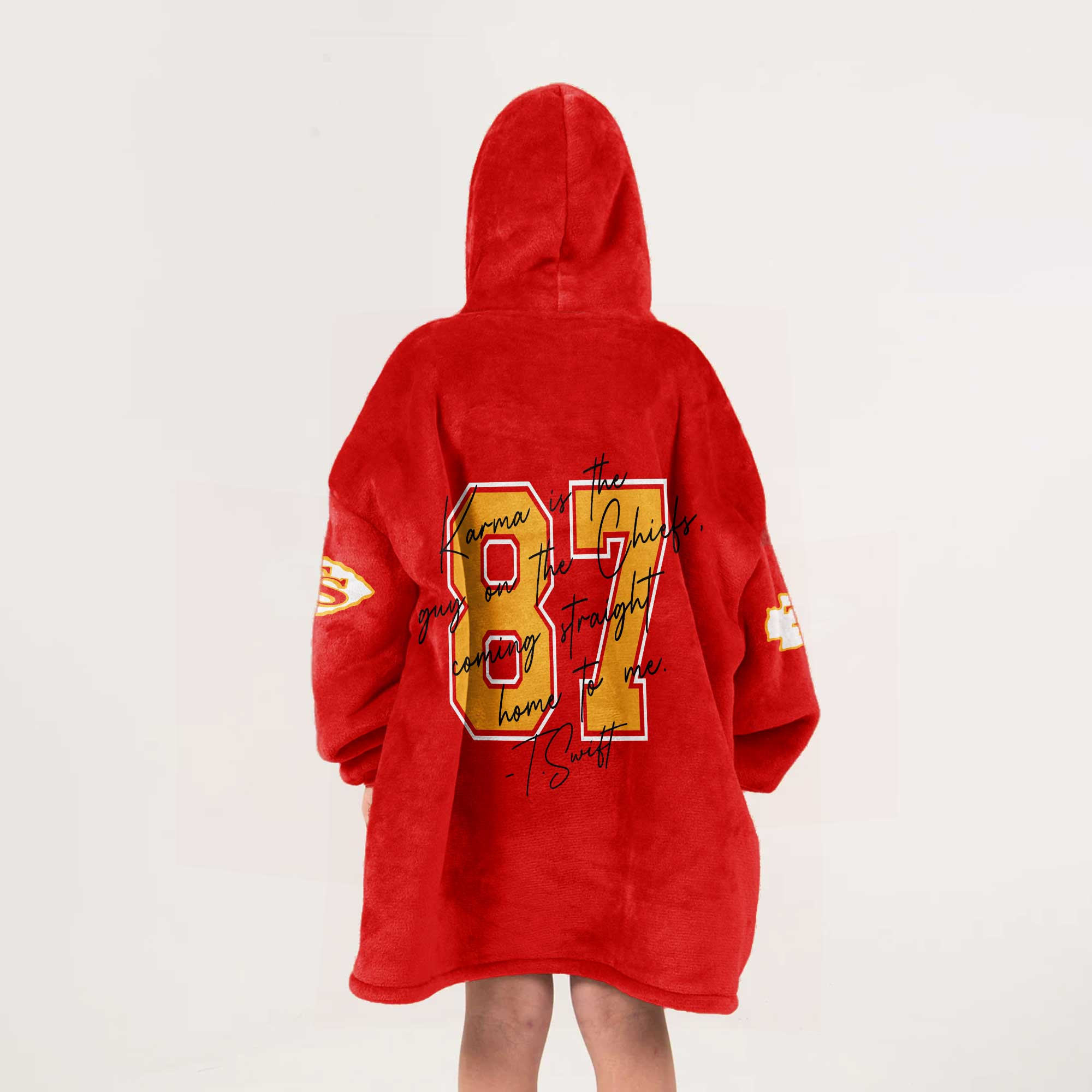 Adult Swiftie 87 Kansas City Football Unisex Blanket Hoodie