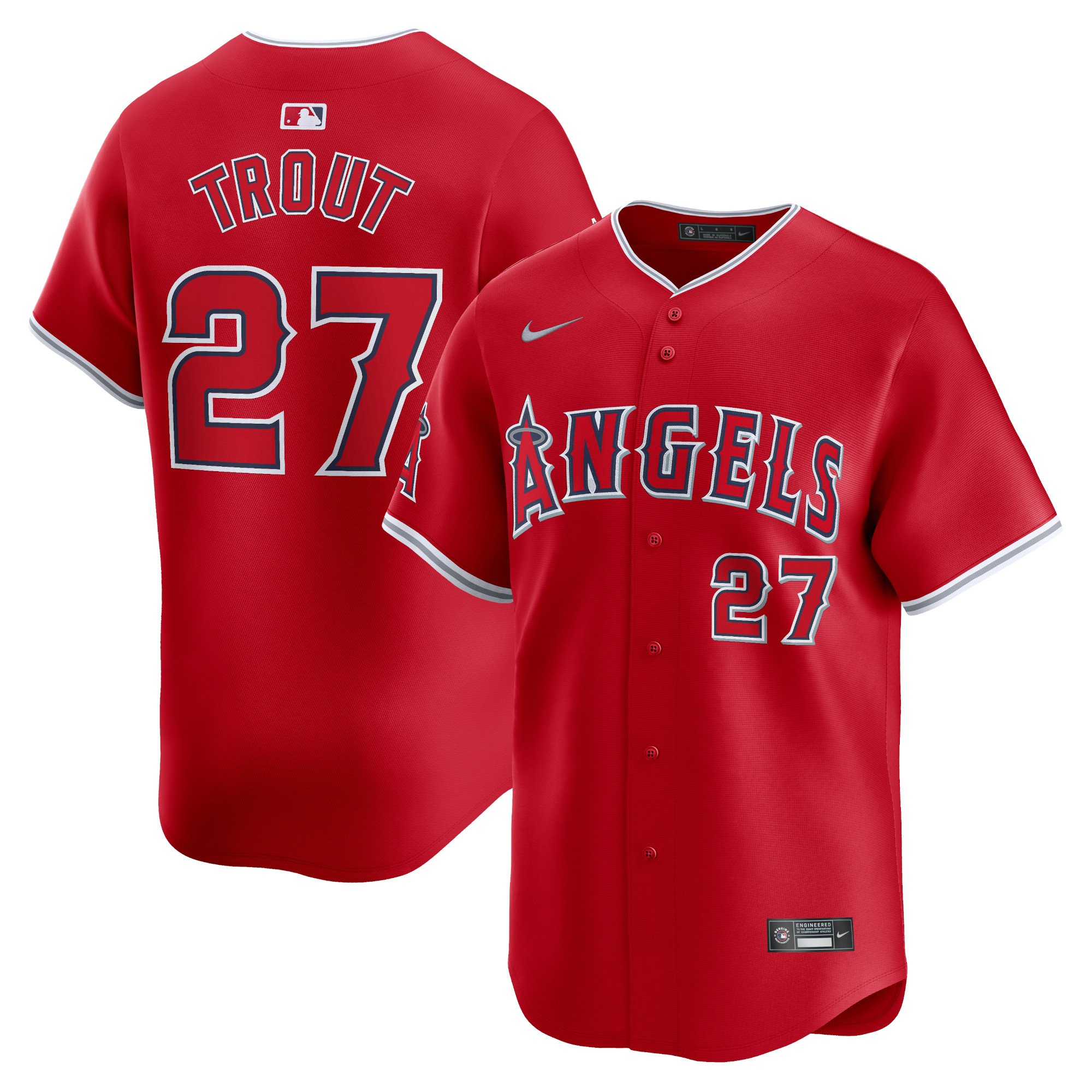 Men's Los Angeles Angels Mike Trout  Red Alternate Limited Player Jersey