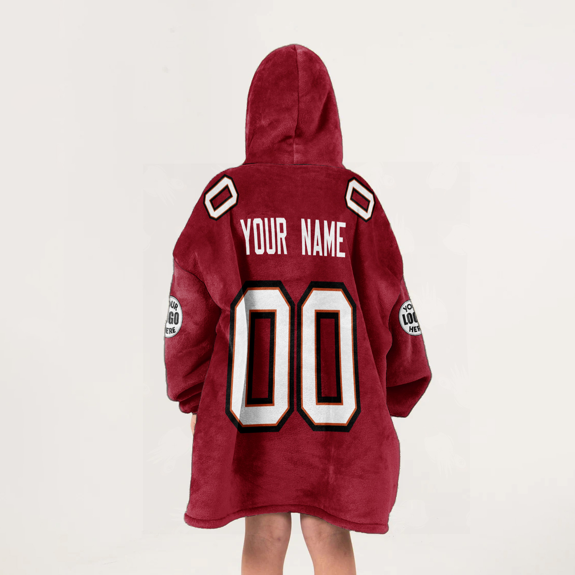 Adult Custom Blanket Hoodie Tampa Bay Inspired Color