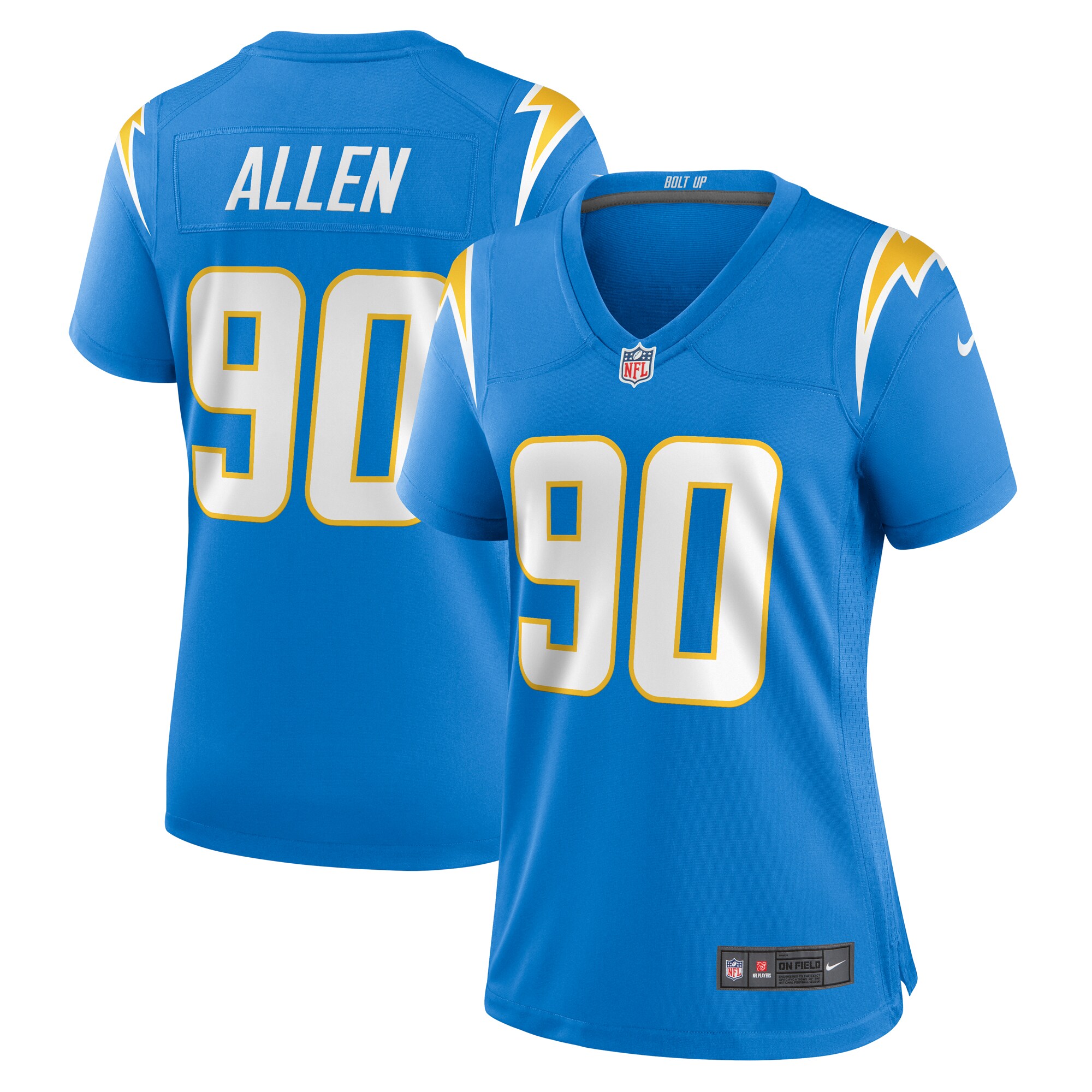 Brevin Allen Los Angeles Chargers Women's Team Game Jersey -  Powder Blue