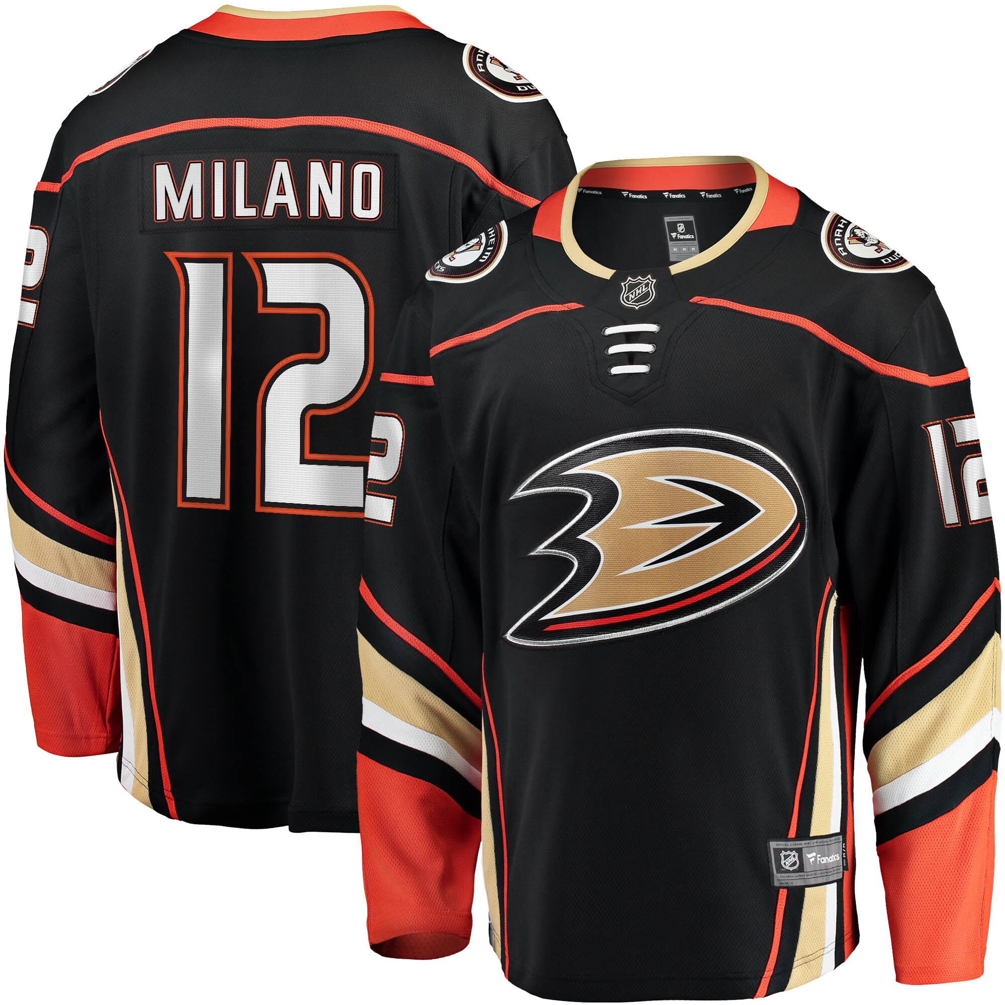 Sonny Milano Anaheim Ducks Home Breakaway Player Jersey - Black