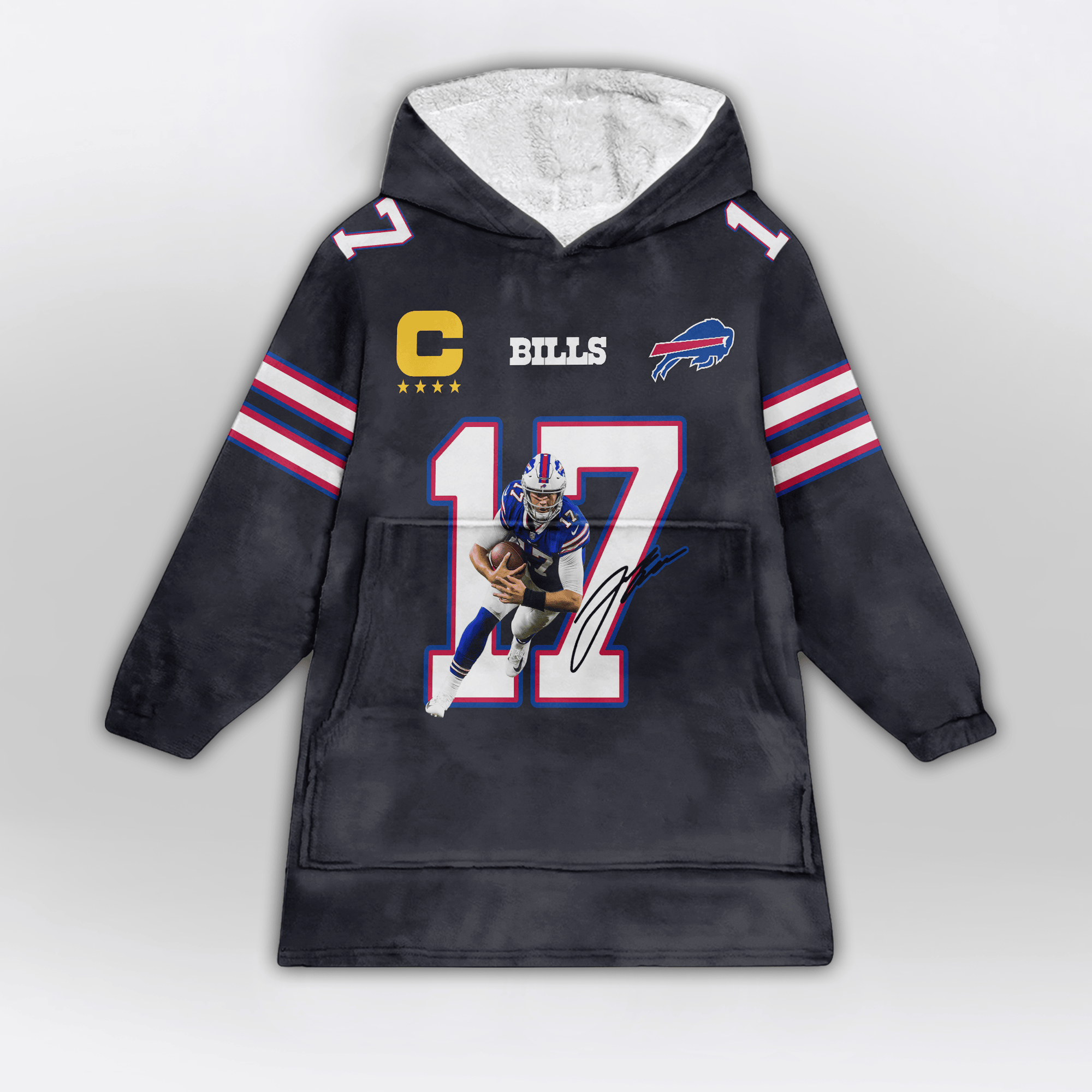 Captain J.A 17 Buffalo Football Unisex Blanket Hoodie