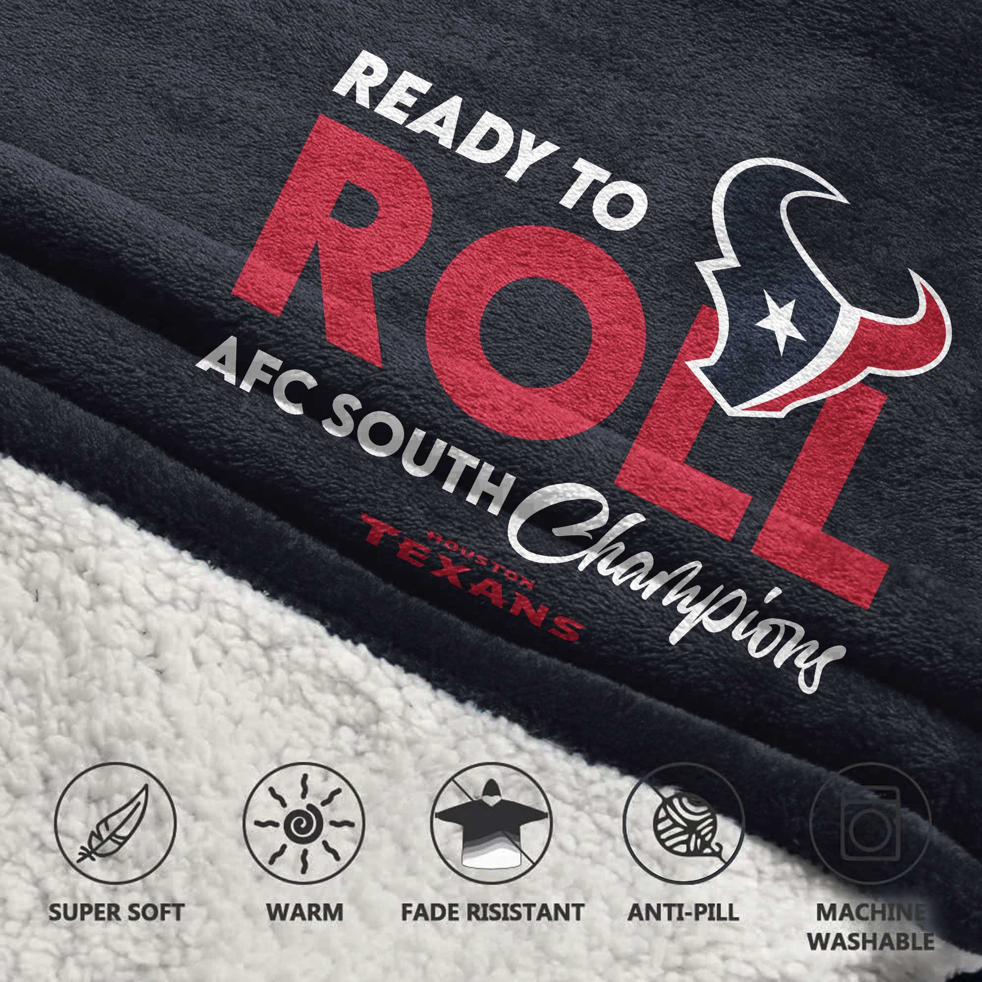 Adult Houston Football Unisex Blanket Hoodie