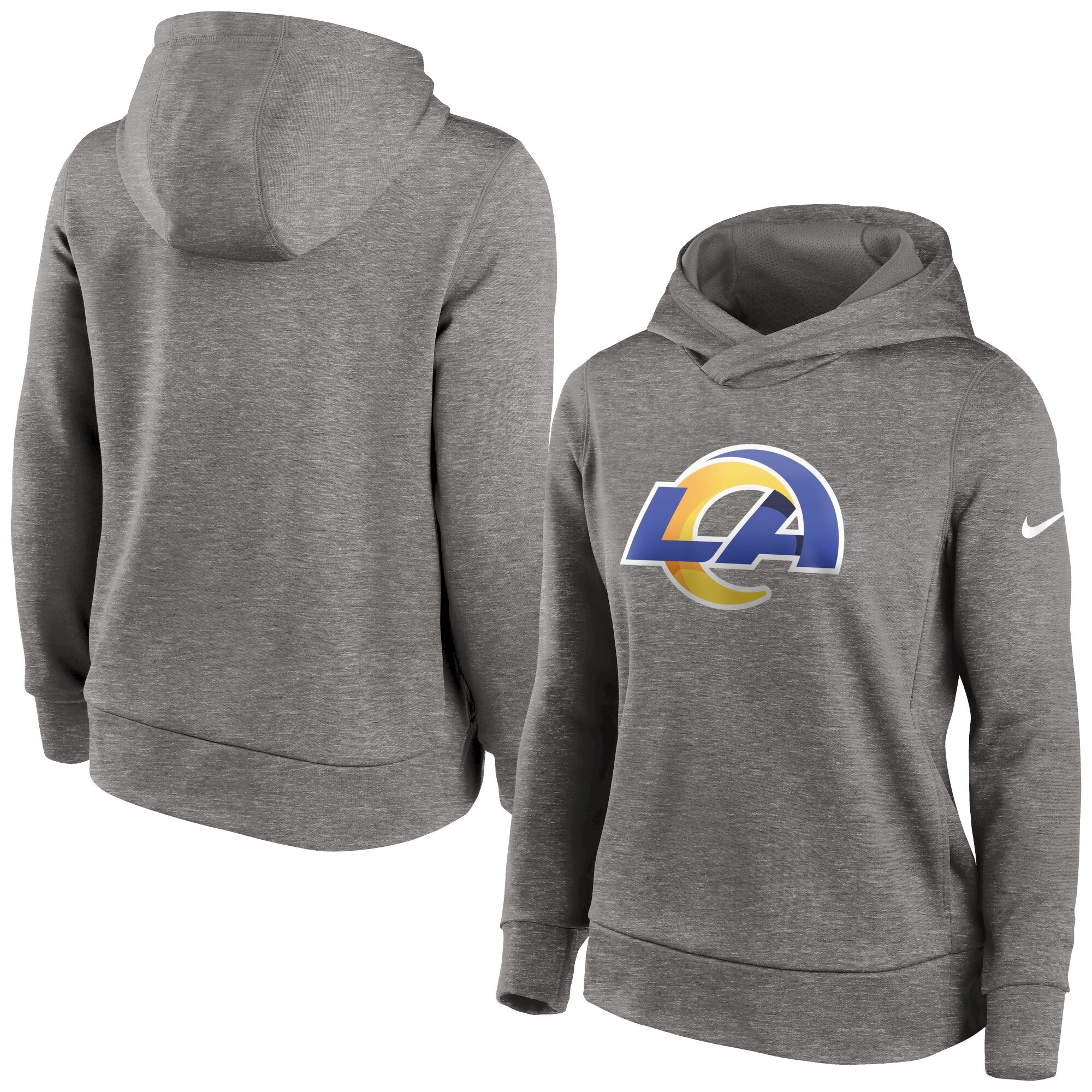 Los Angeles Rams Women's Lightweight Performance Hooded Top - Heather Charcoal