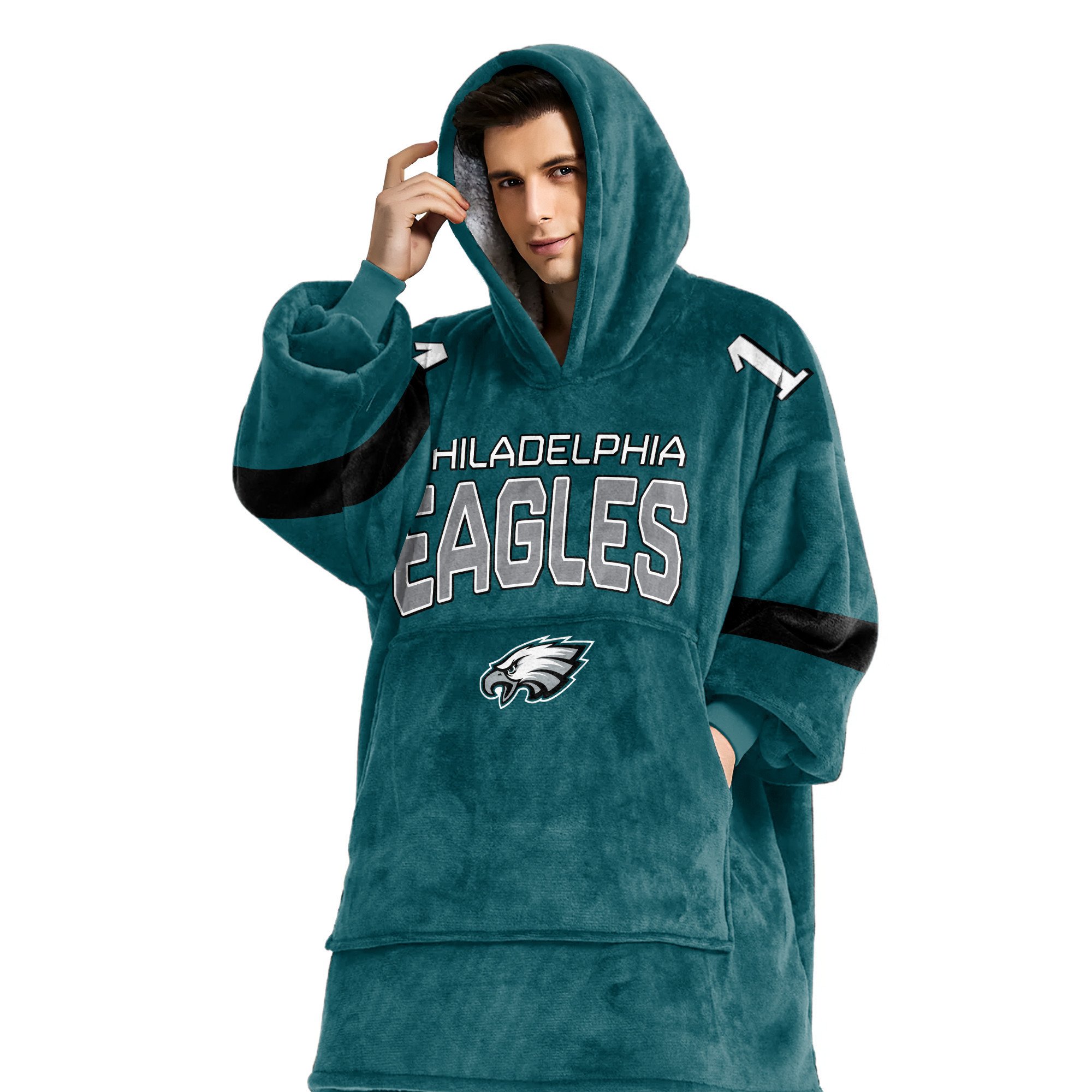 Adult 1 Philadelphia Football Unisex Blanket Hoodie