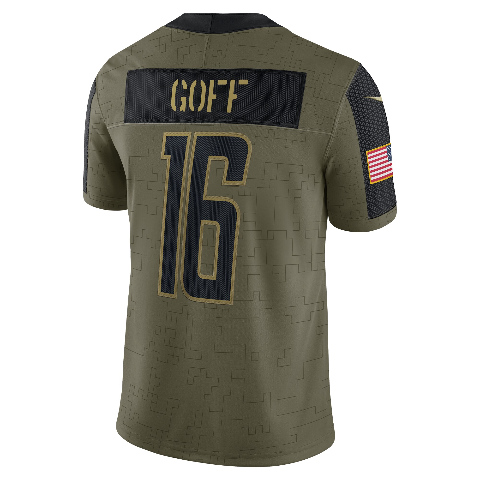 Jared Goff Detroit Lions  2021 Salute To Service Limited Player Jersey - Olive