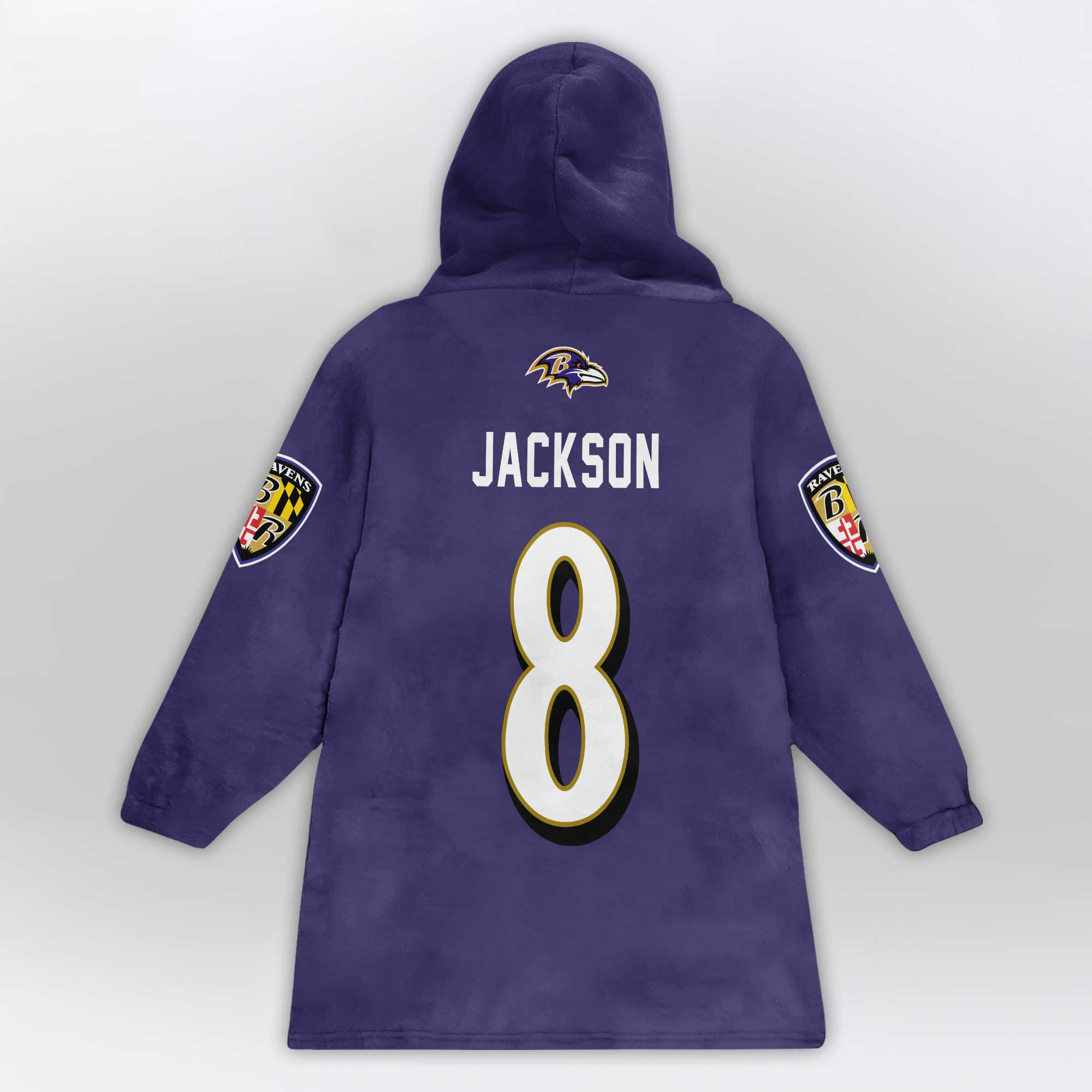 Kid 8 Baltimore Football Unisex Blanket Hoodie
