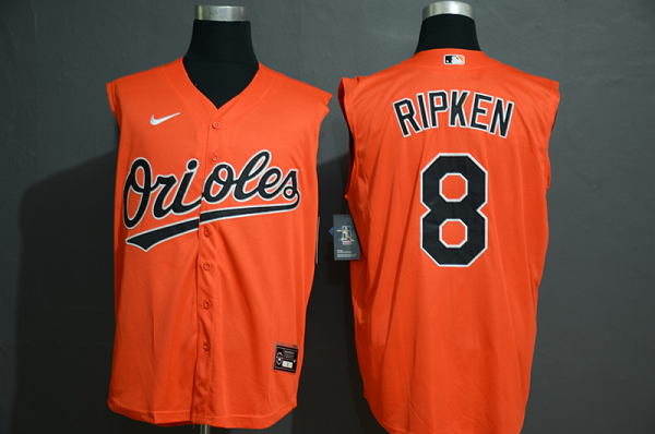 Men's Baltimore Orioles #8 Cal Ripken Jr. Orange 2020 Cool and Refreshing Sleeveless Fan Stitched MLB  Jersey