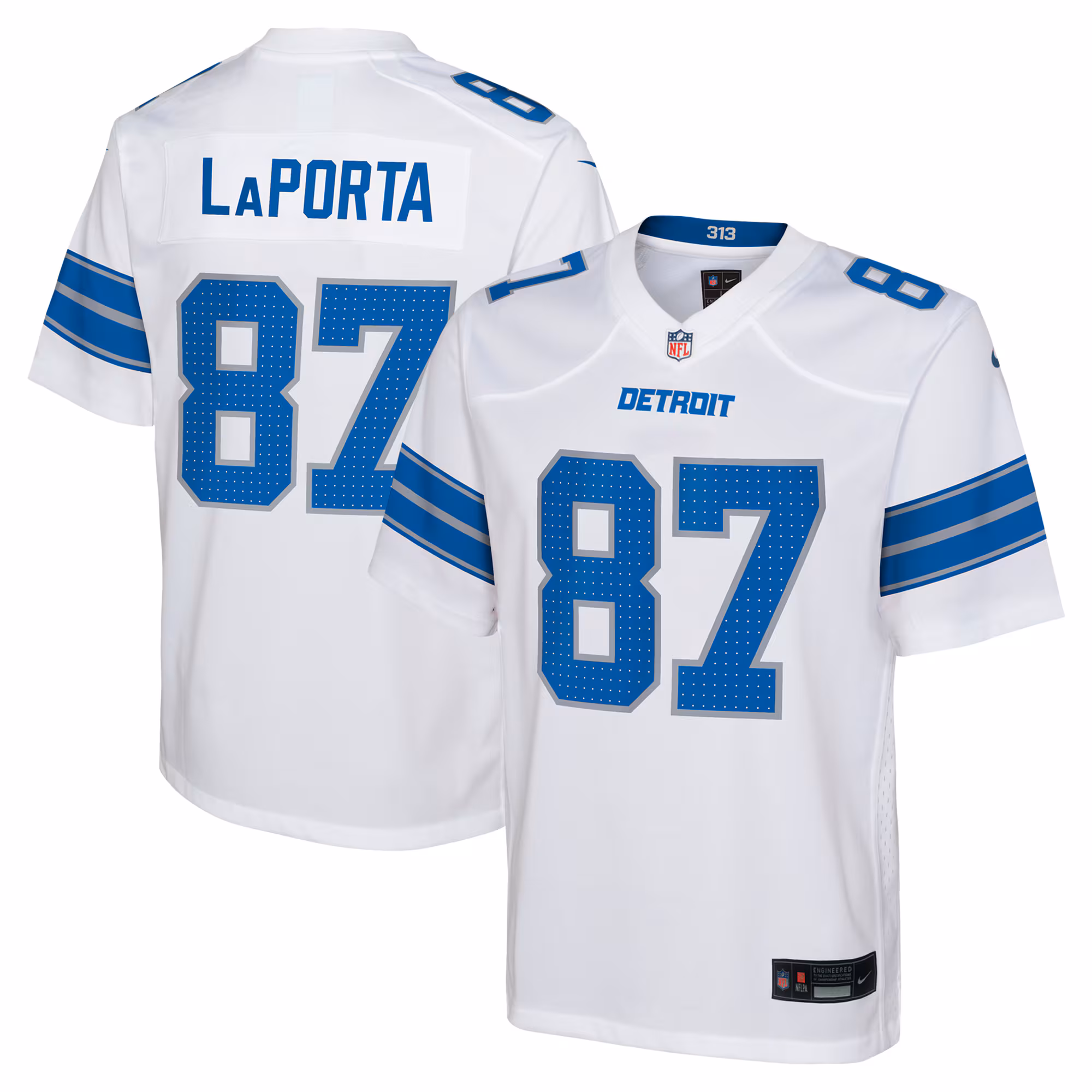 Sam LaPorta Detroit Lions Youth Player Game Jersey - White