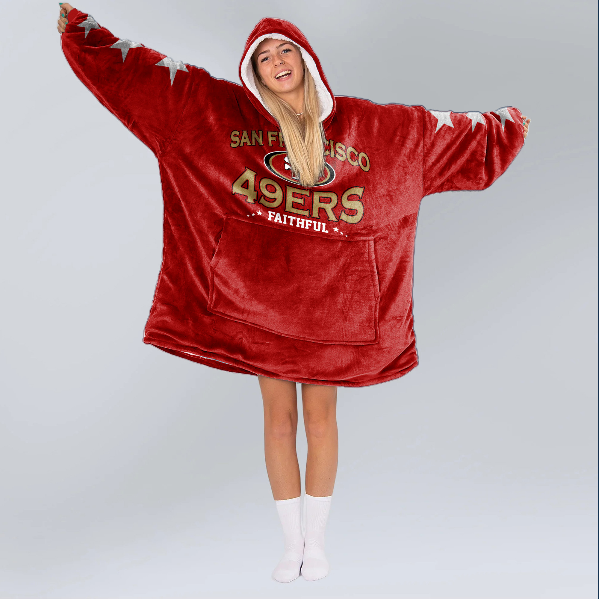 Adult San Francisco 49ers Football Unisex Blanket Hoodie