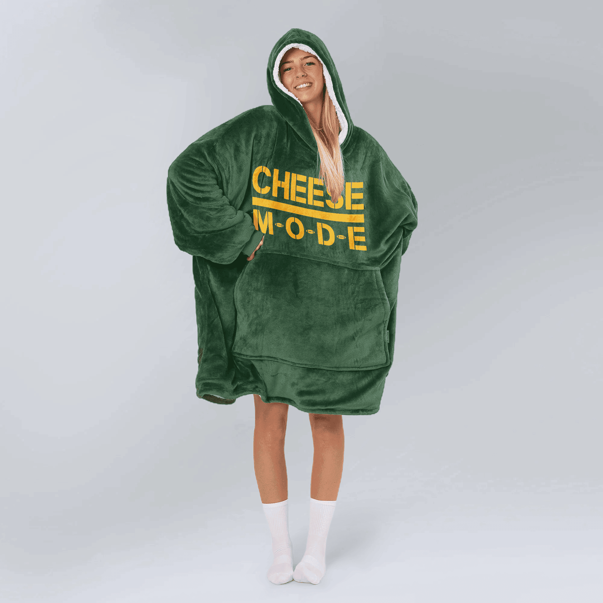 Cheese Mode Green Bay Blanket Hoodie