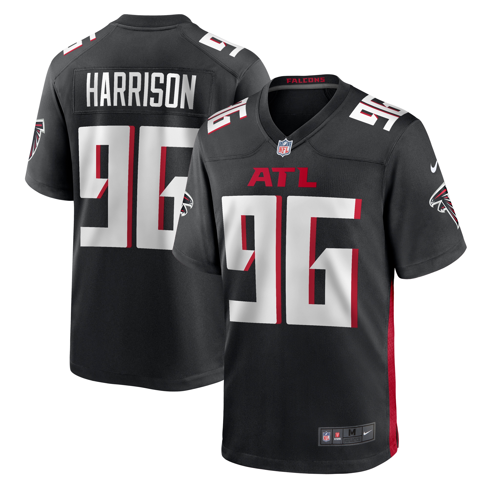 Zach Harrison Atlanta Falcons Team Game Jersey -  Black