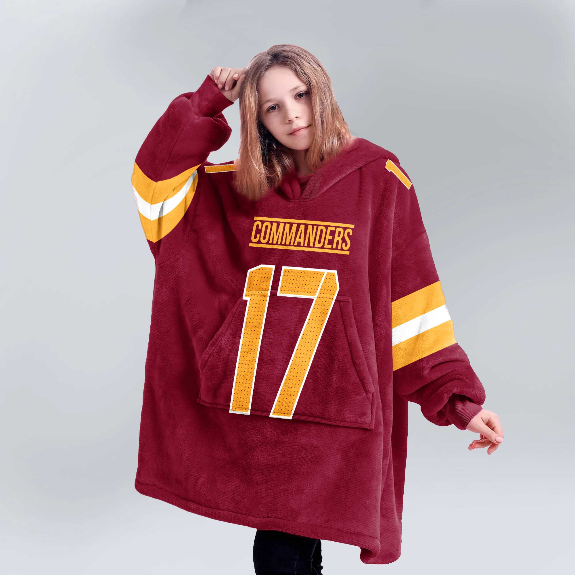 Adult 7 Washington Football Unisex Blanket Hoodie