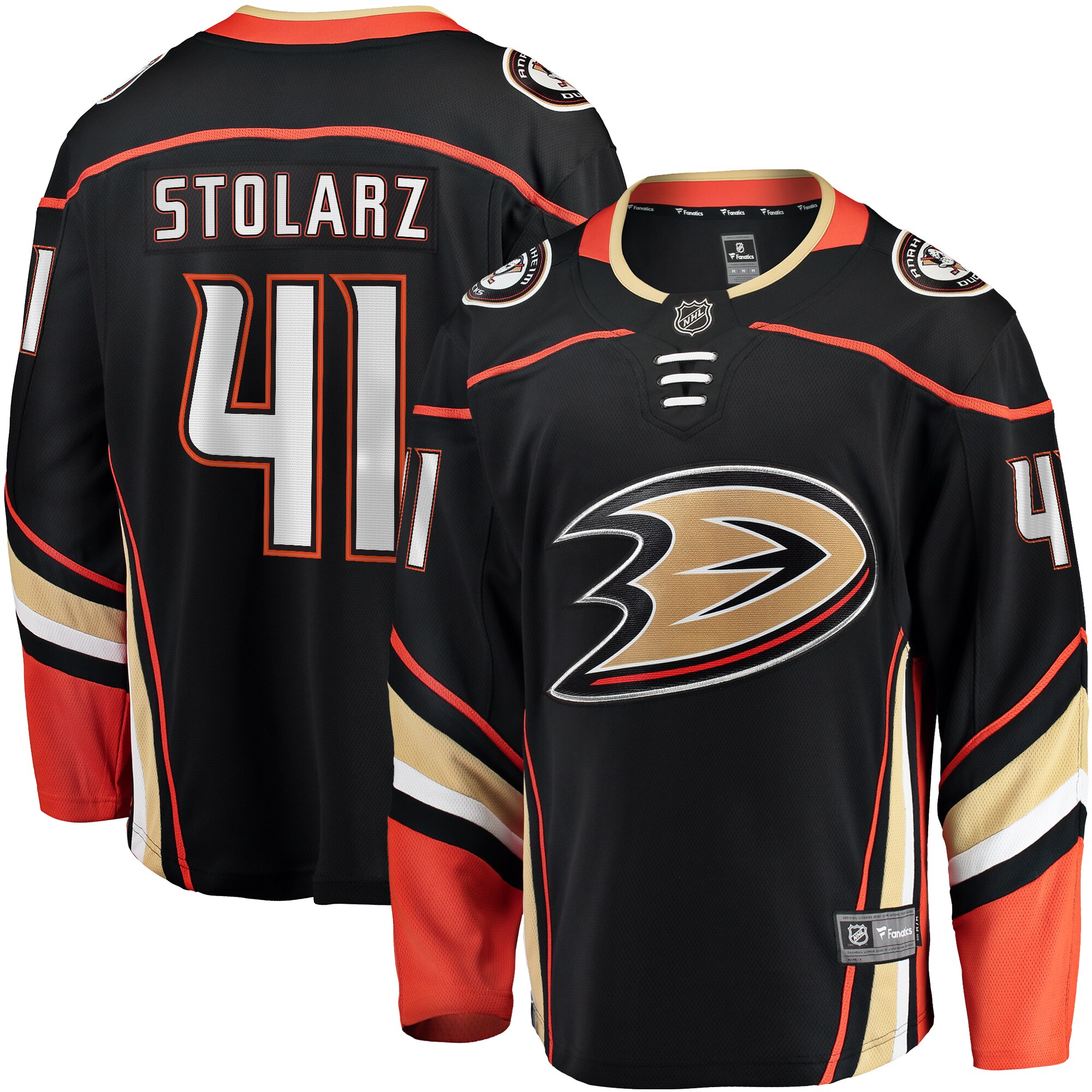 Anthony Stolarz Anaheim Ducks Home Breakaway Player Jersey - Black