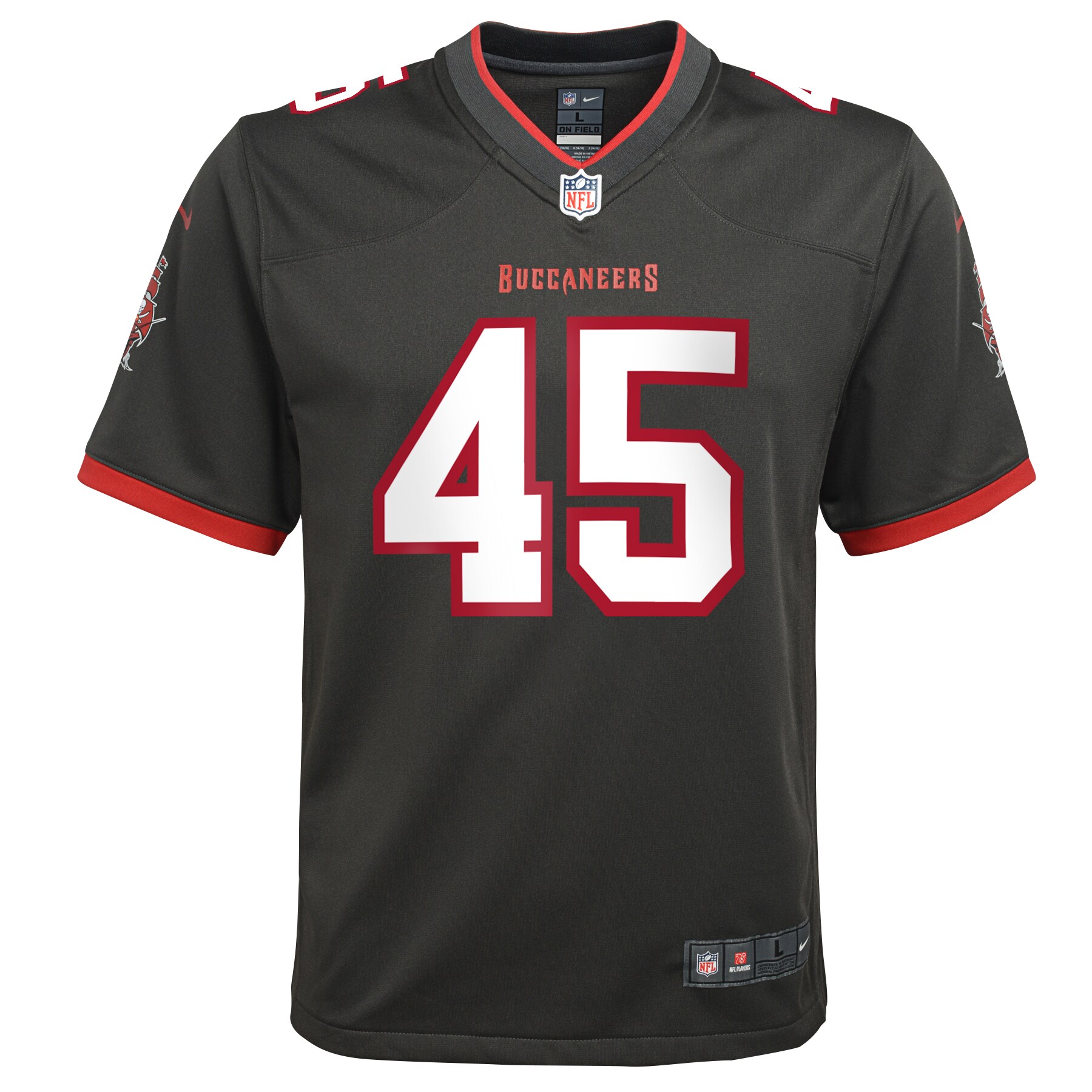 Devin White Tampa Bay Buccaneers  Youth Alternate Game Jersey - Pewter